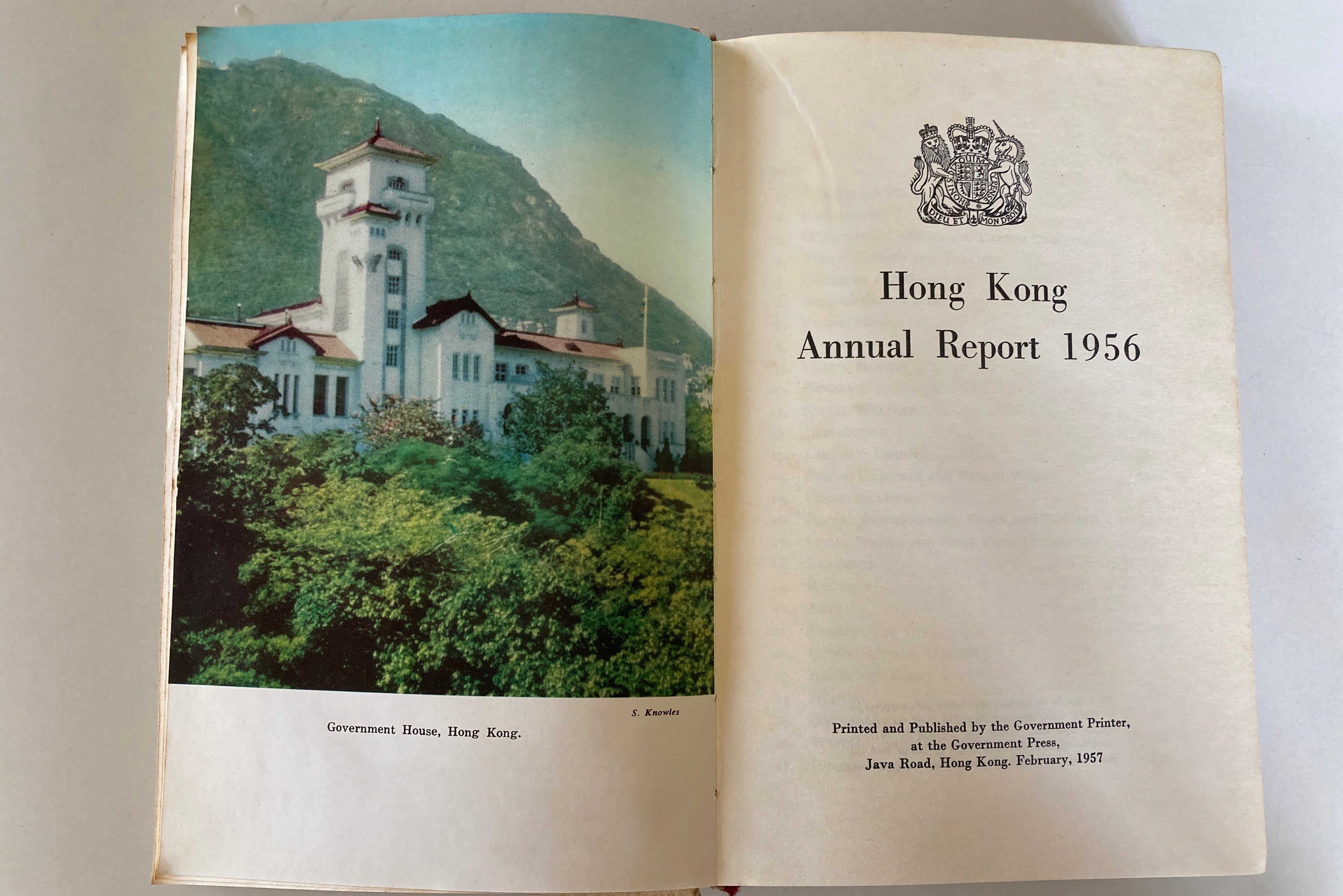 Hong Kong Annual Report 1956 Published in Hong Kong February 1957