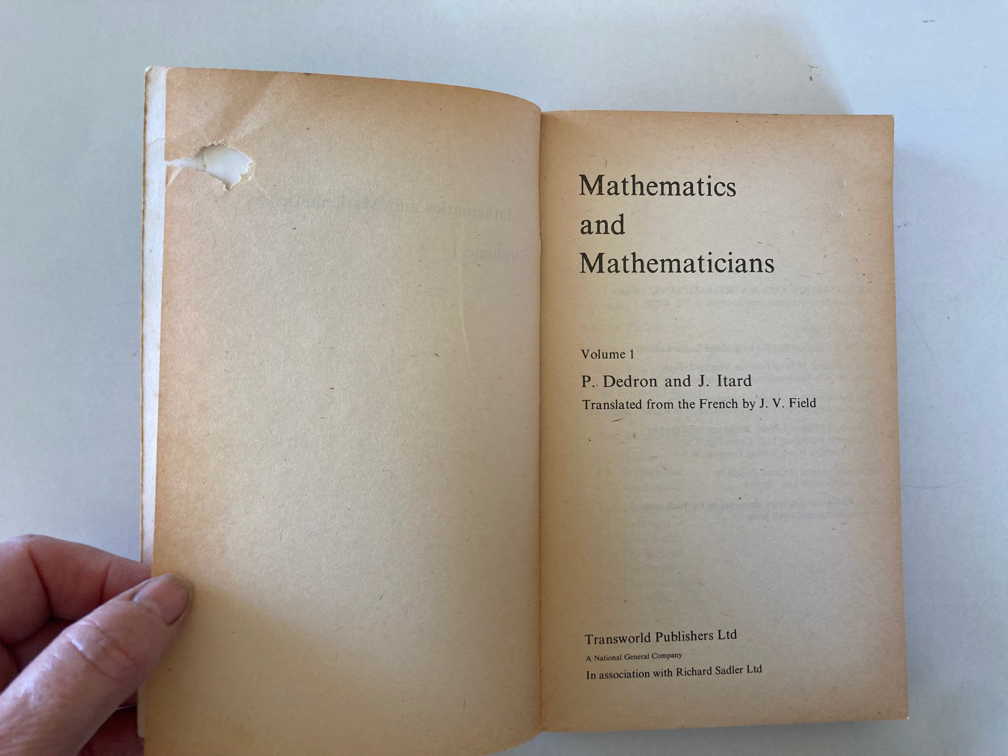 Mathematics and Mathematicians Vol I and 2 by P Dedron and J Itard Open University Set Books from 1974