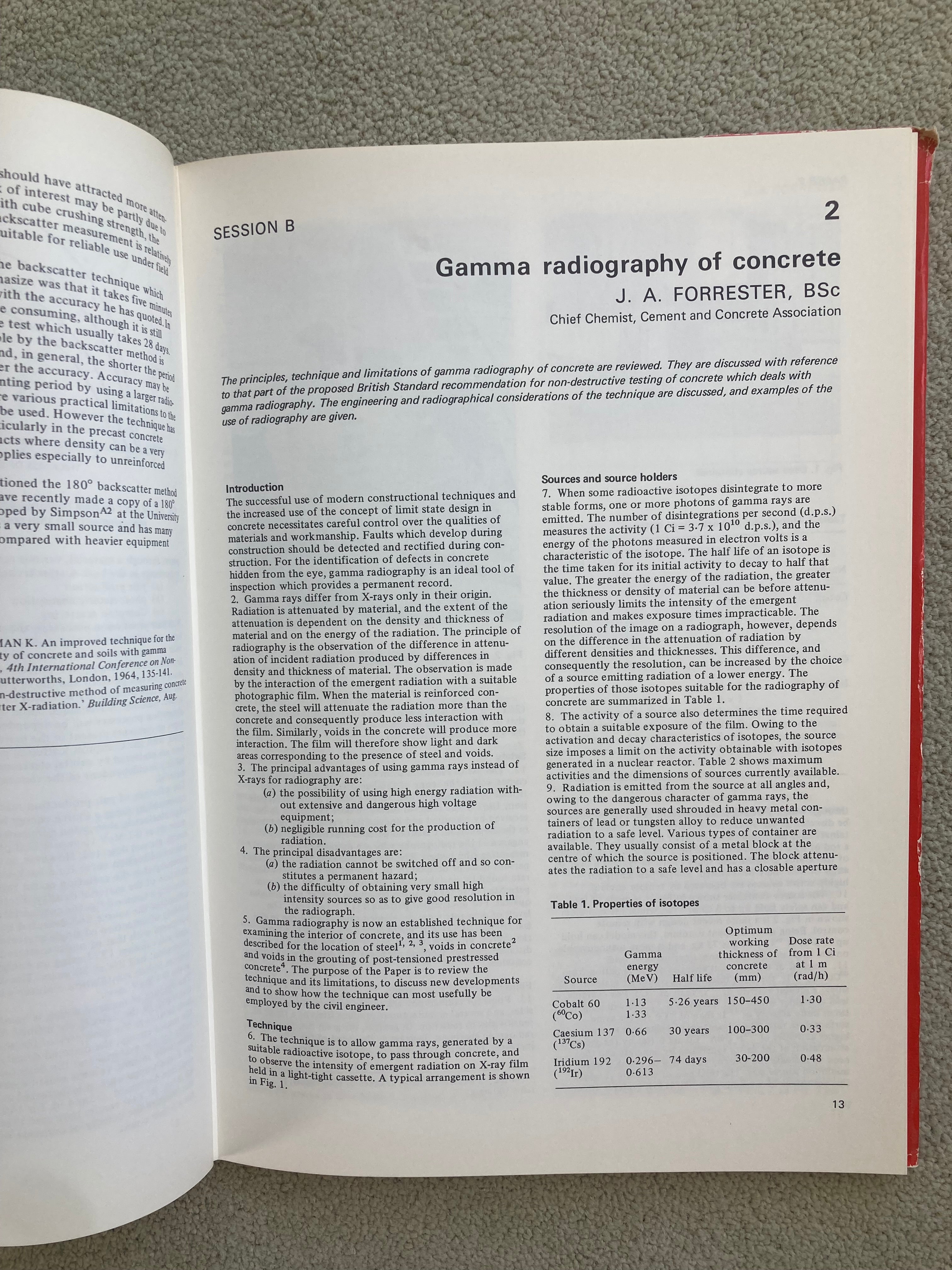 Symposium on Non-Destructive Testing of Concrete and Timber Published by The Institution of Civil Engineers in 1970