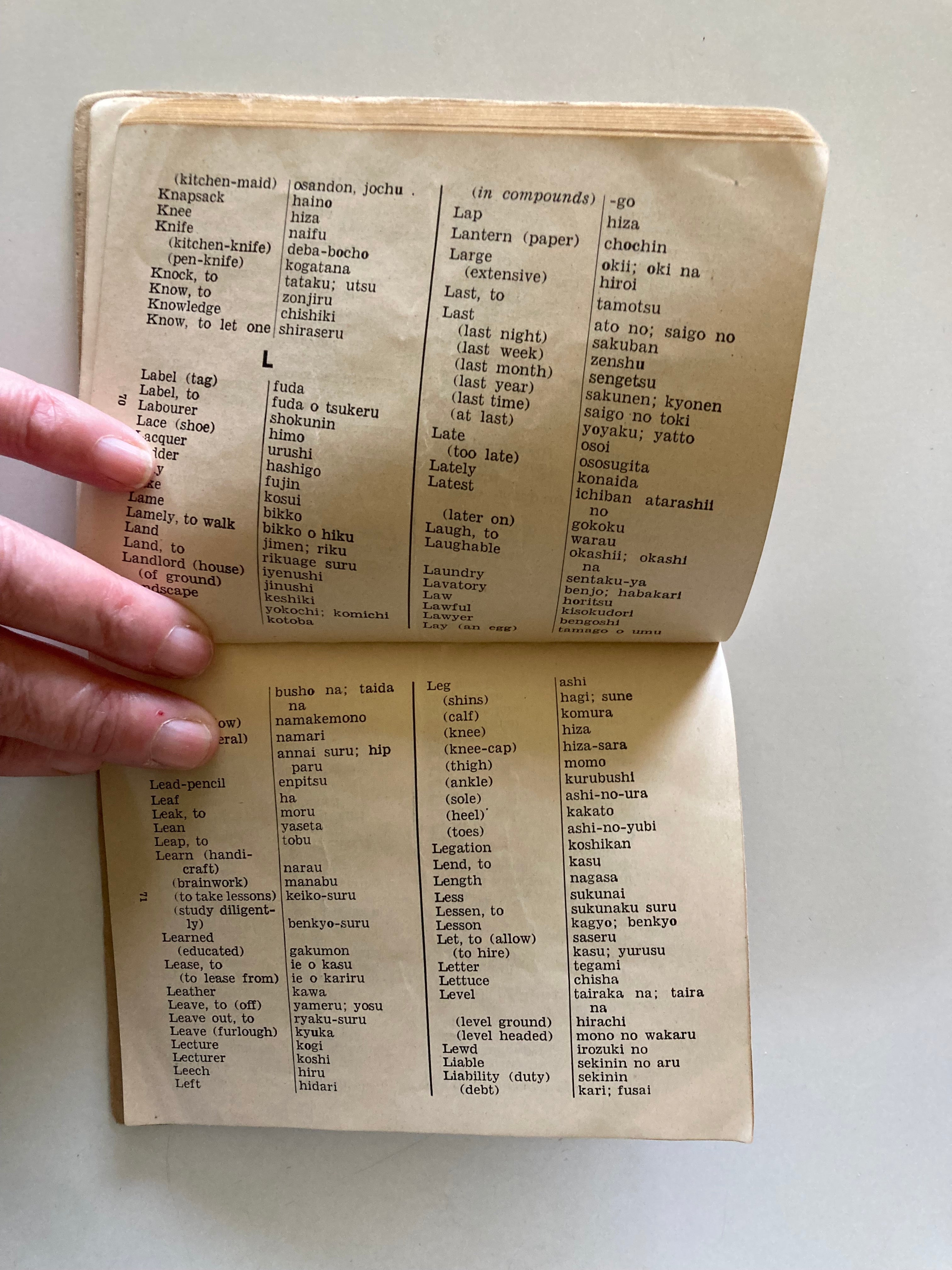 British Commonwealth Forces Japanese An Outline of Grammar Concise Vocabulary and Colloquial Phrases 1940s Booklet