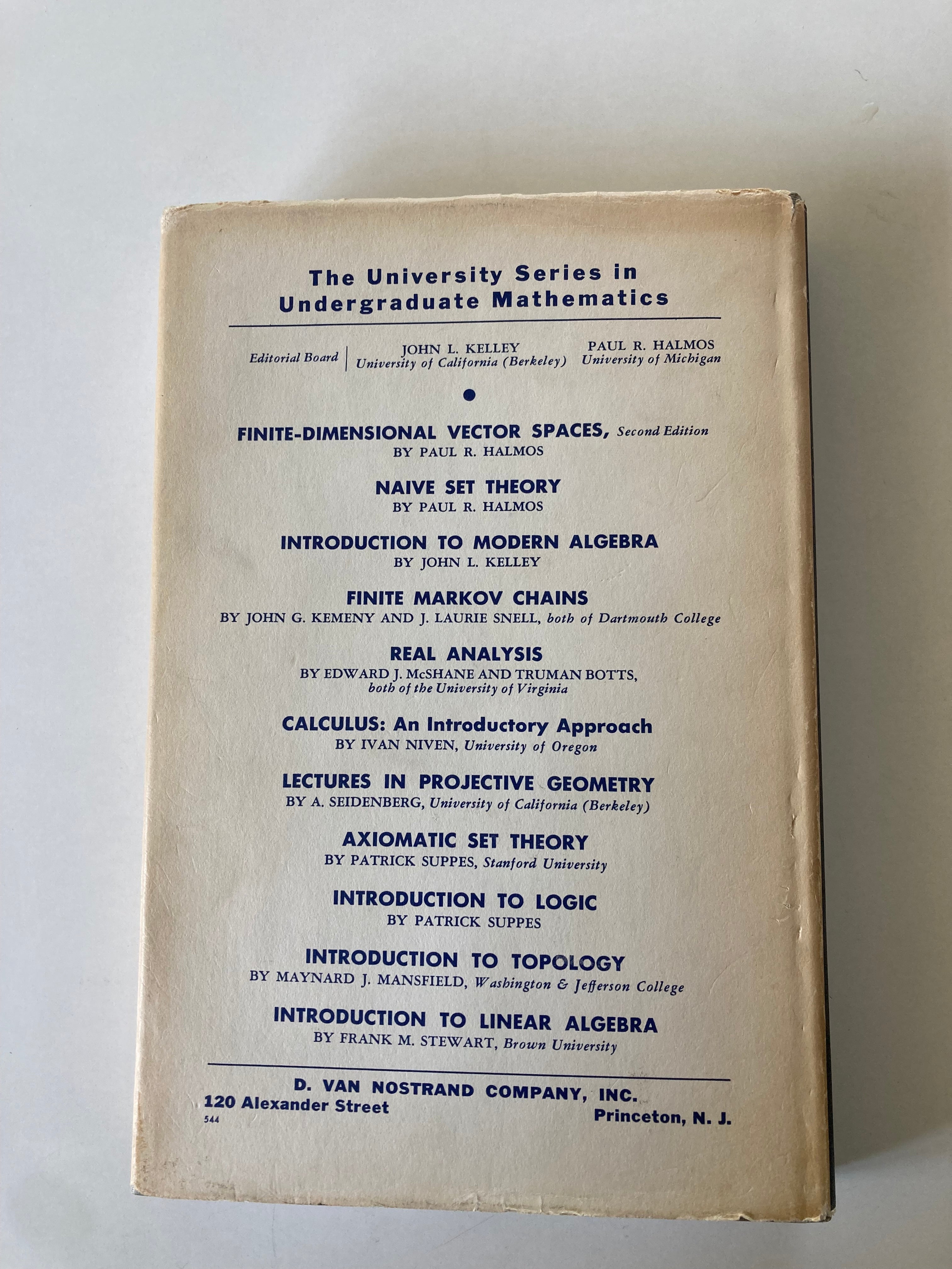 Finite-Dimensional Vector Spaces Second Edition 1958 Paul R Halmos Mathematics
