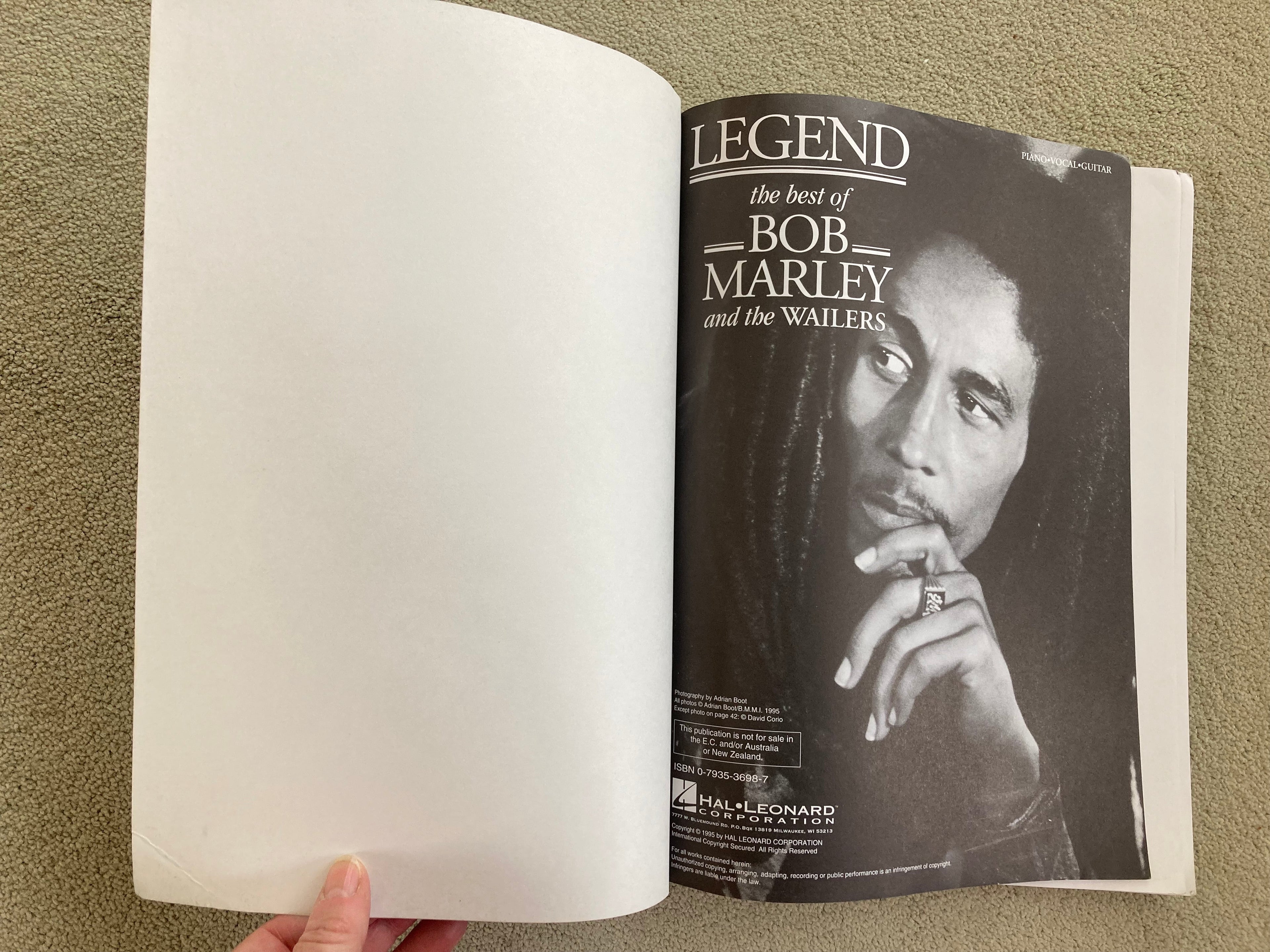 Legend The Best of Bob Marley and the Wailers Hal Leonard Songbook 1995