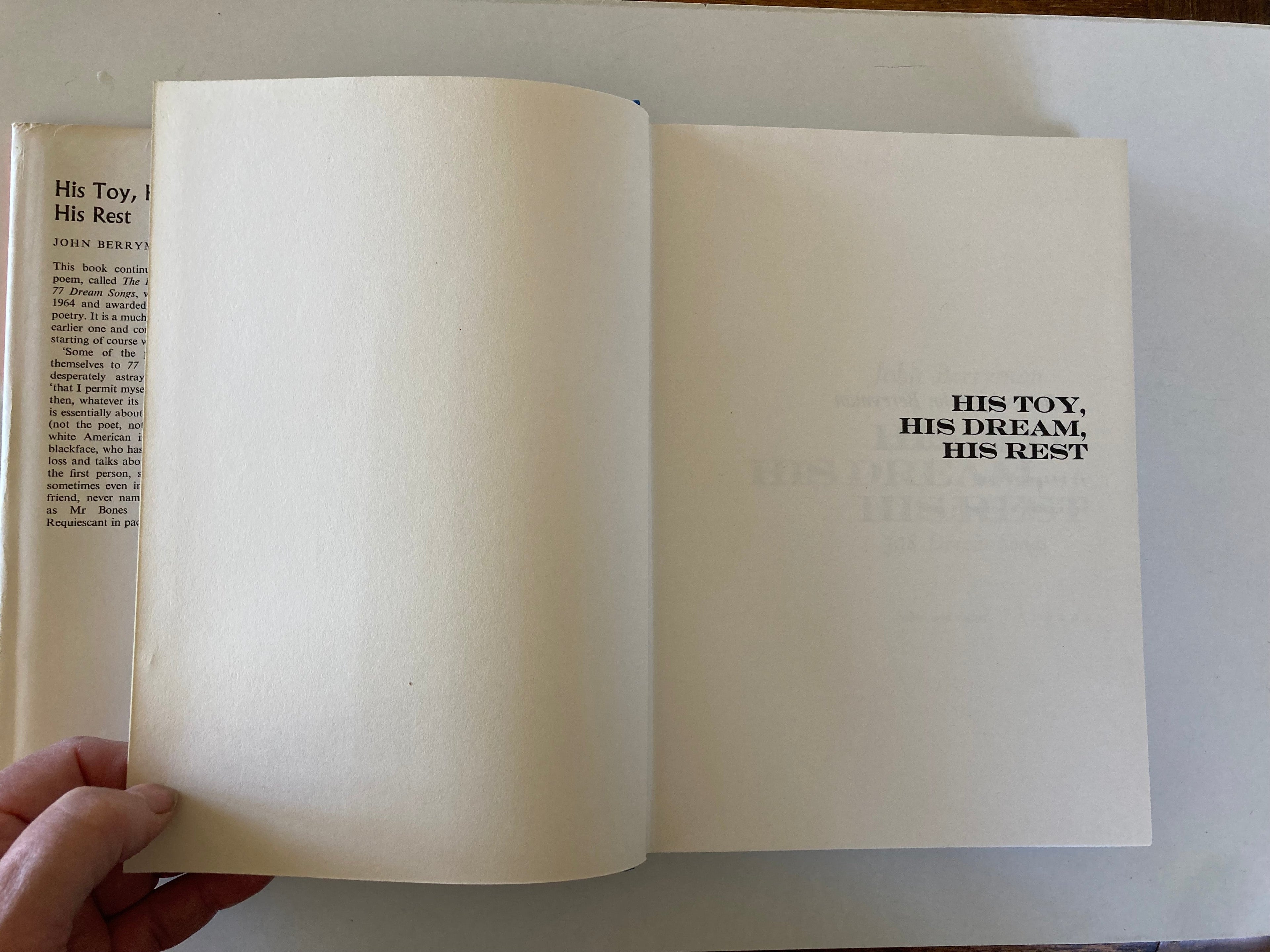 John Berryman His Toy His Dream His Rest Hardback Book with Dustjacket First Edition 1969