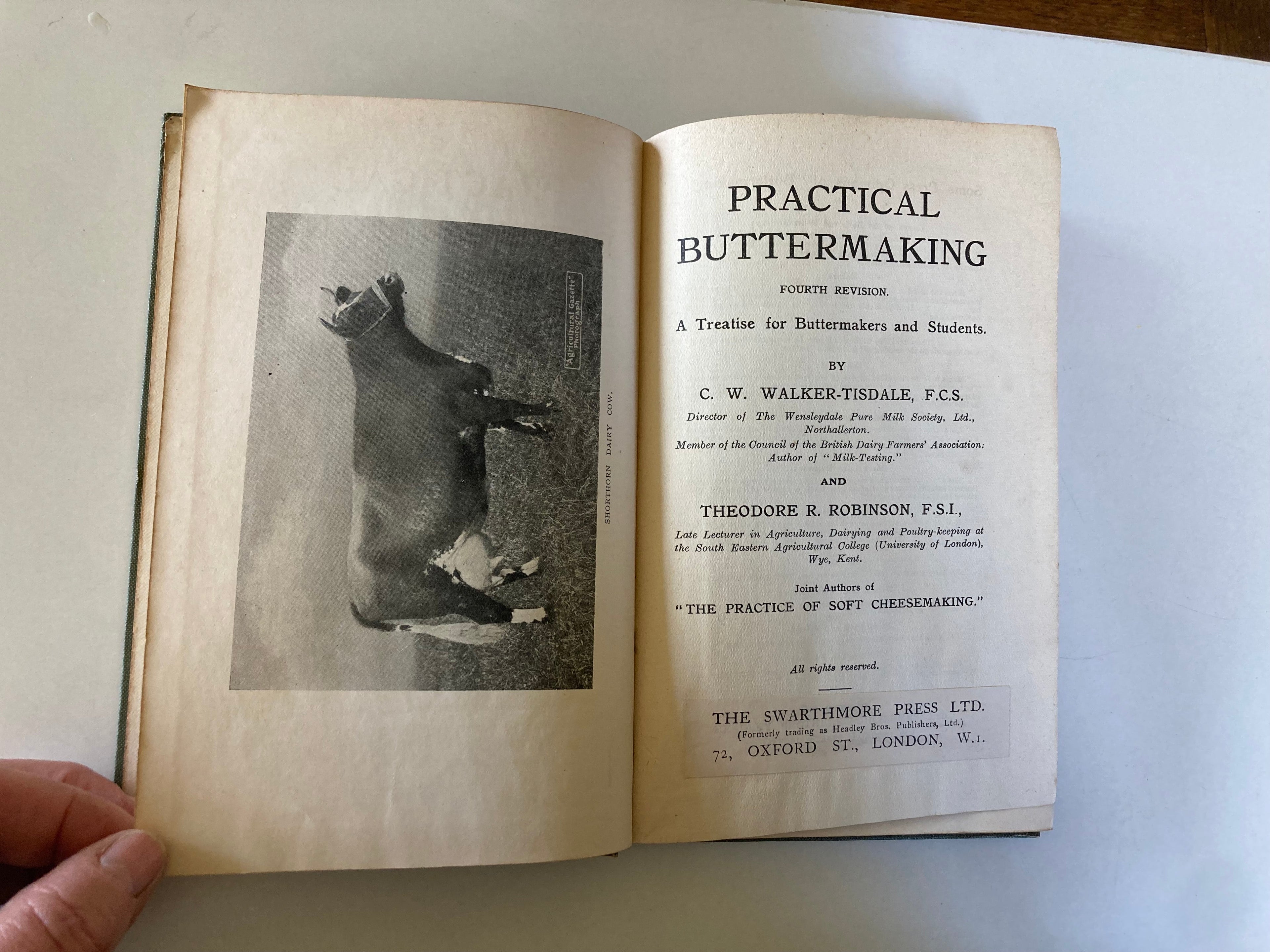 Practical Buttermaking by C W Walker-Tisdale 1919 Cloth Hardback Book