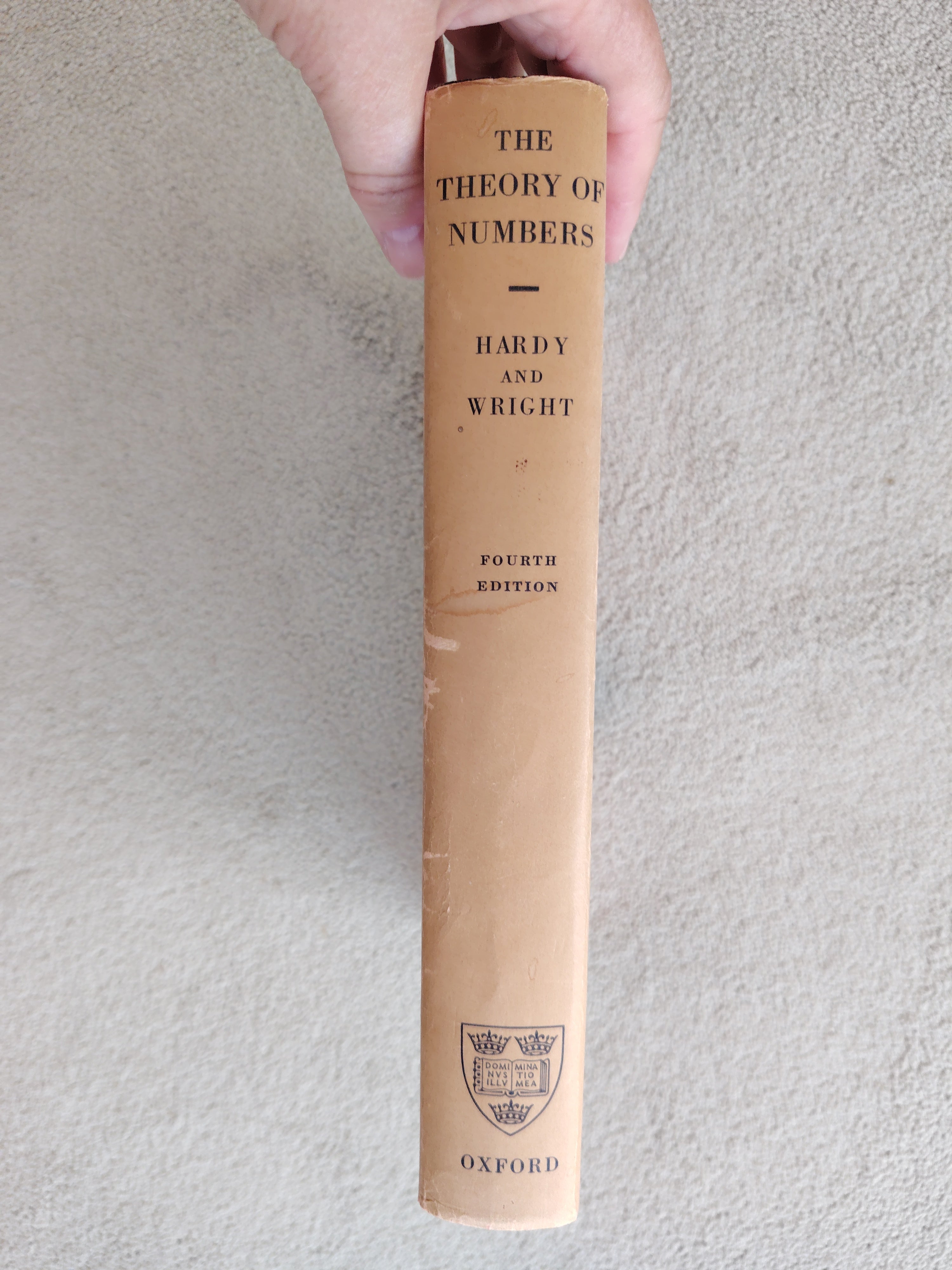 An Introduction to The Theory of Numbers Fourth Edition G H Hardy ad E M Wright Hardback Book from 1960