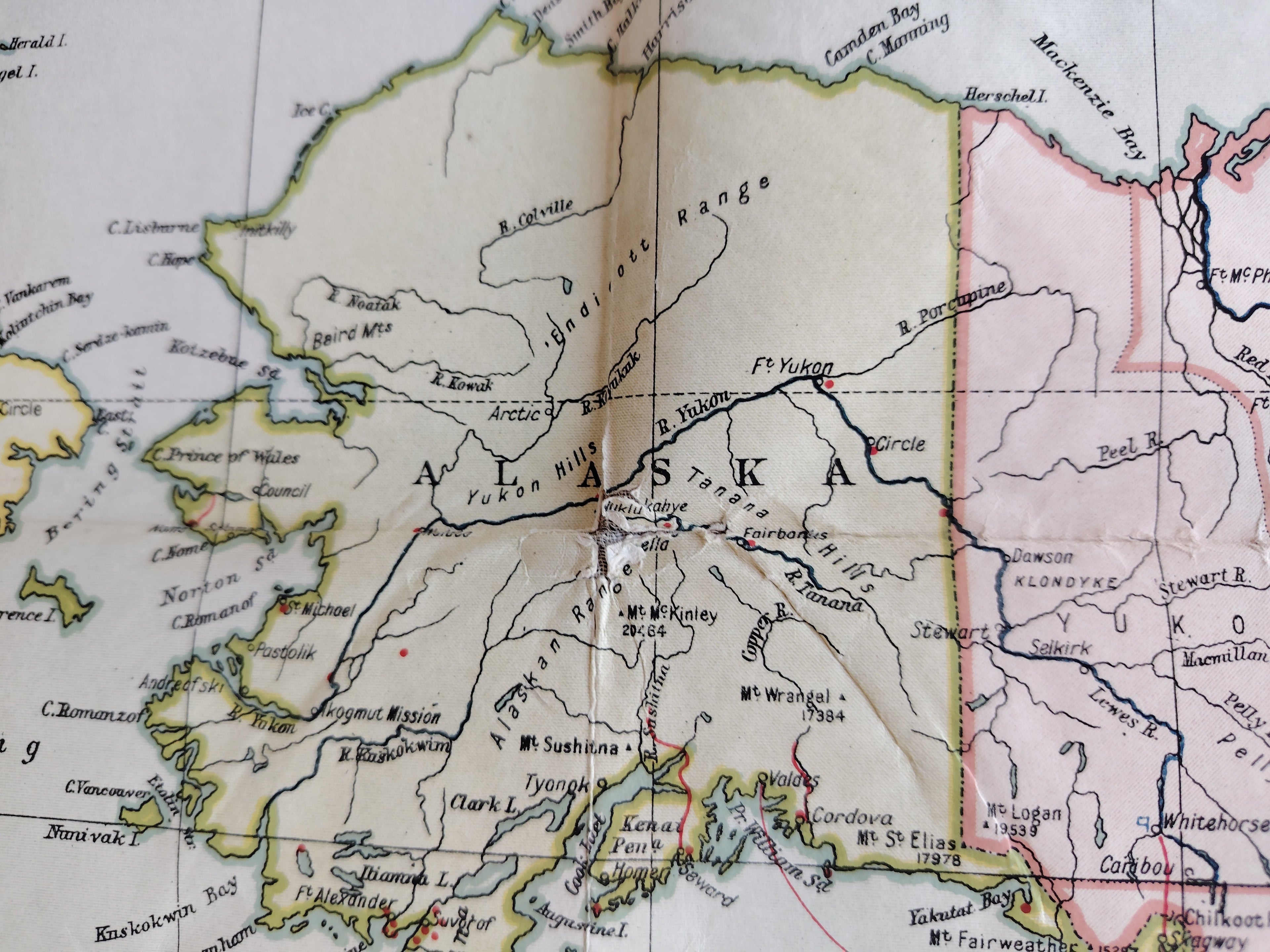 Geographia Commercial & Political Map of the World by Alexander Gross c1920 in Original Cloth Folder