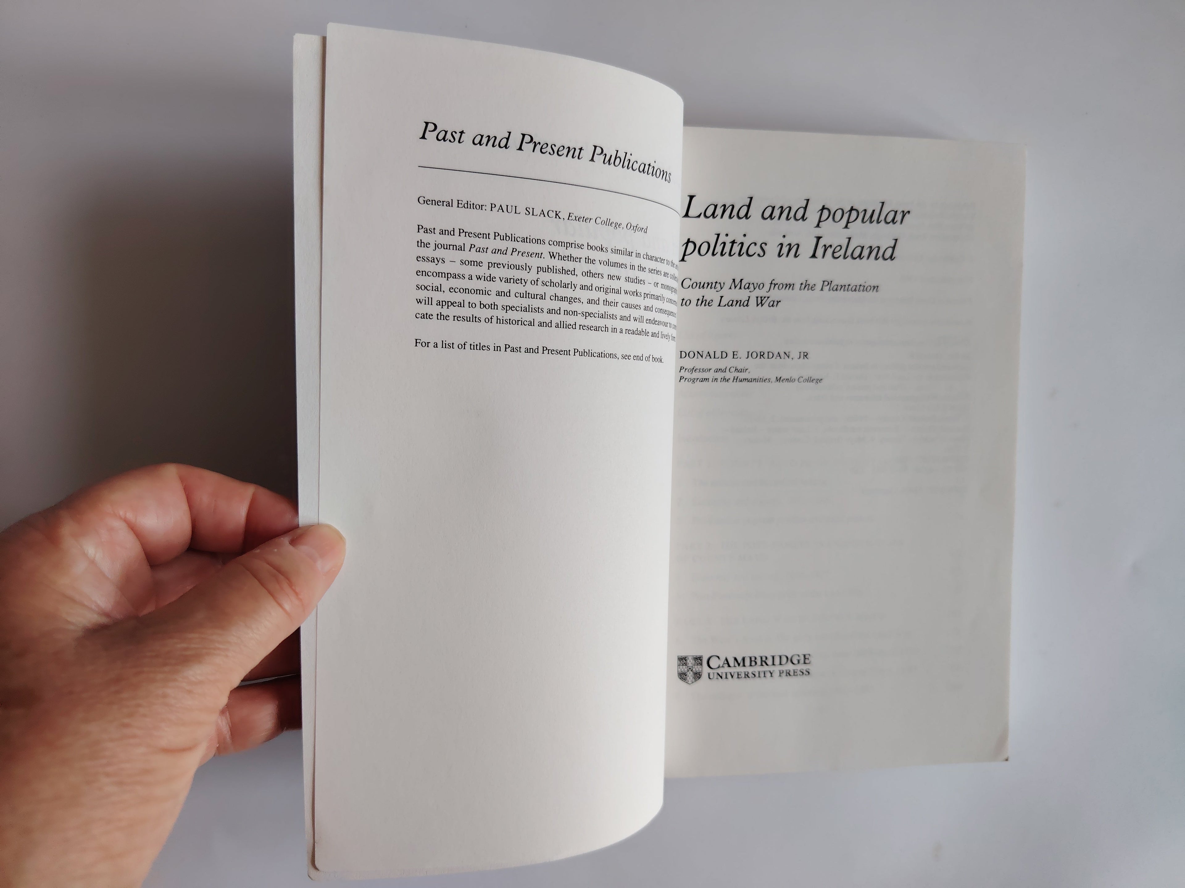 Land and Popular Politics in Ireland County Mayo From the Plantation to the Land War by Donald E Jordan Jr 1994 Paperback Book