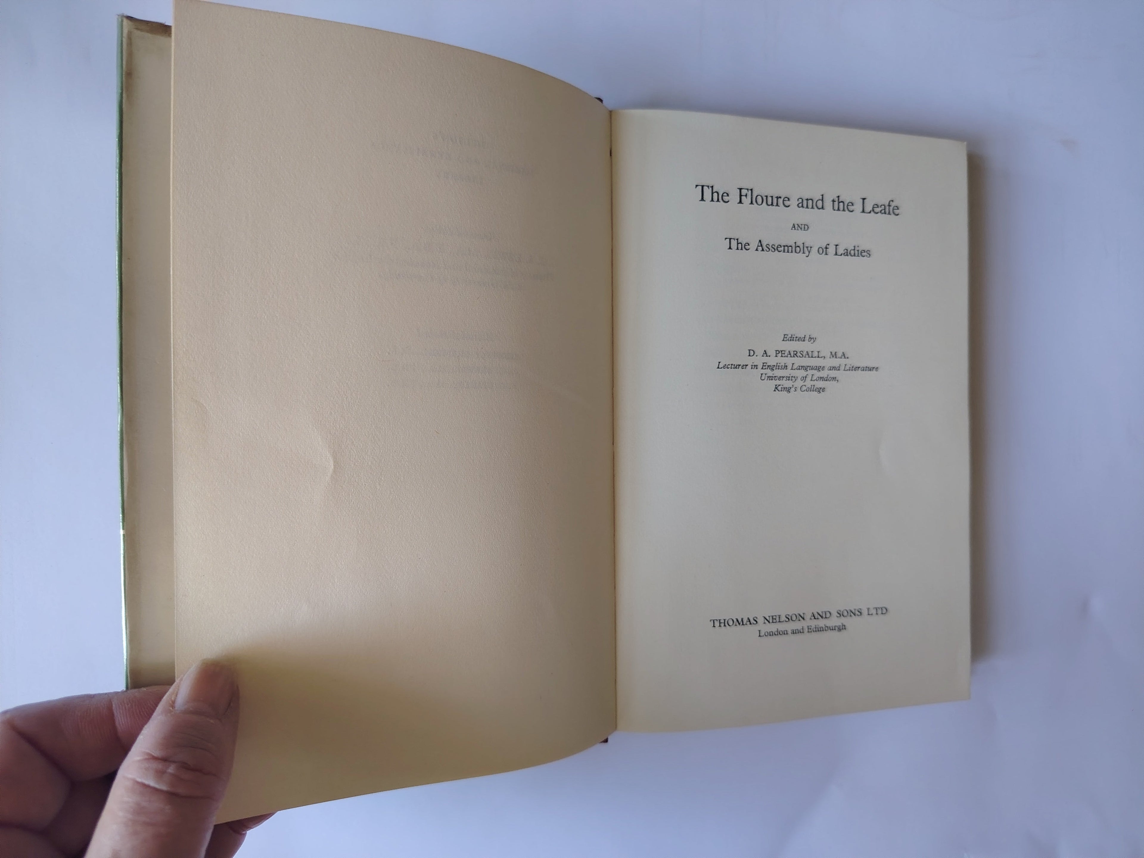 The Floure and the Leafe and The Assembly of Ladies First Edition Book 1962