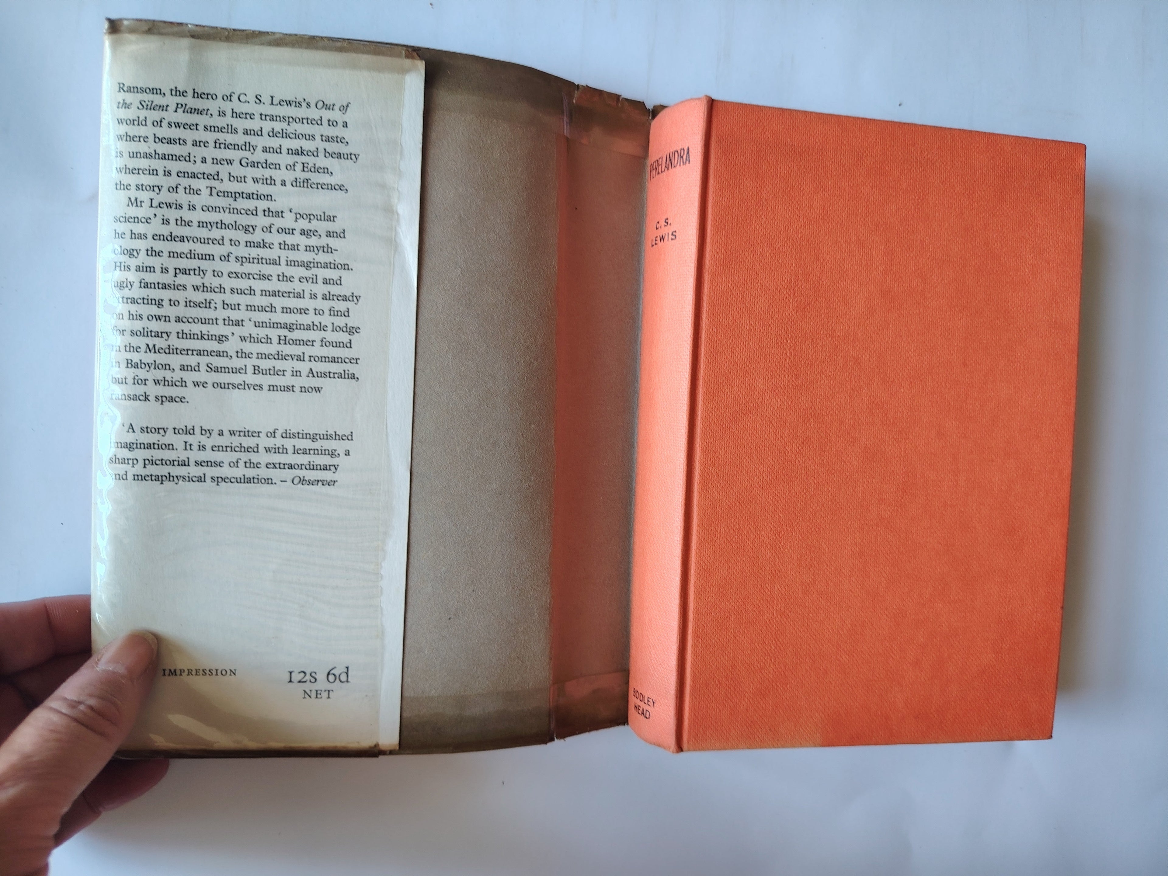 Perelandra by C S Lewis Eighth Impression 1964 A Novel The Bodley Head Hardback with Dustjacket