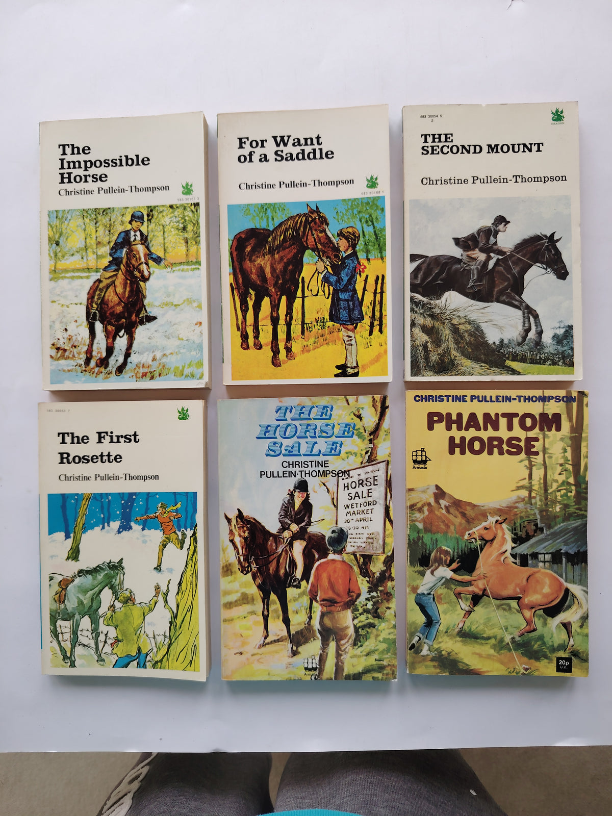 Christine Pullein-Thompson Vintage Paperback Books Pony Stories Dragon and Armada Books 1970s