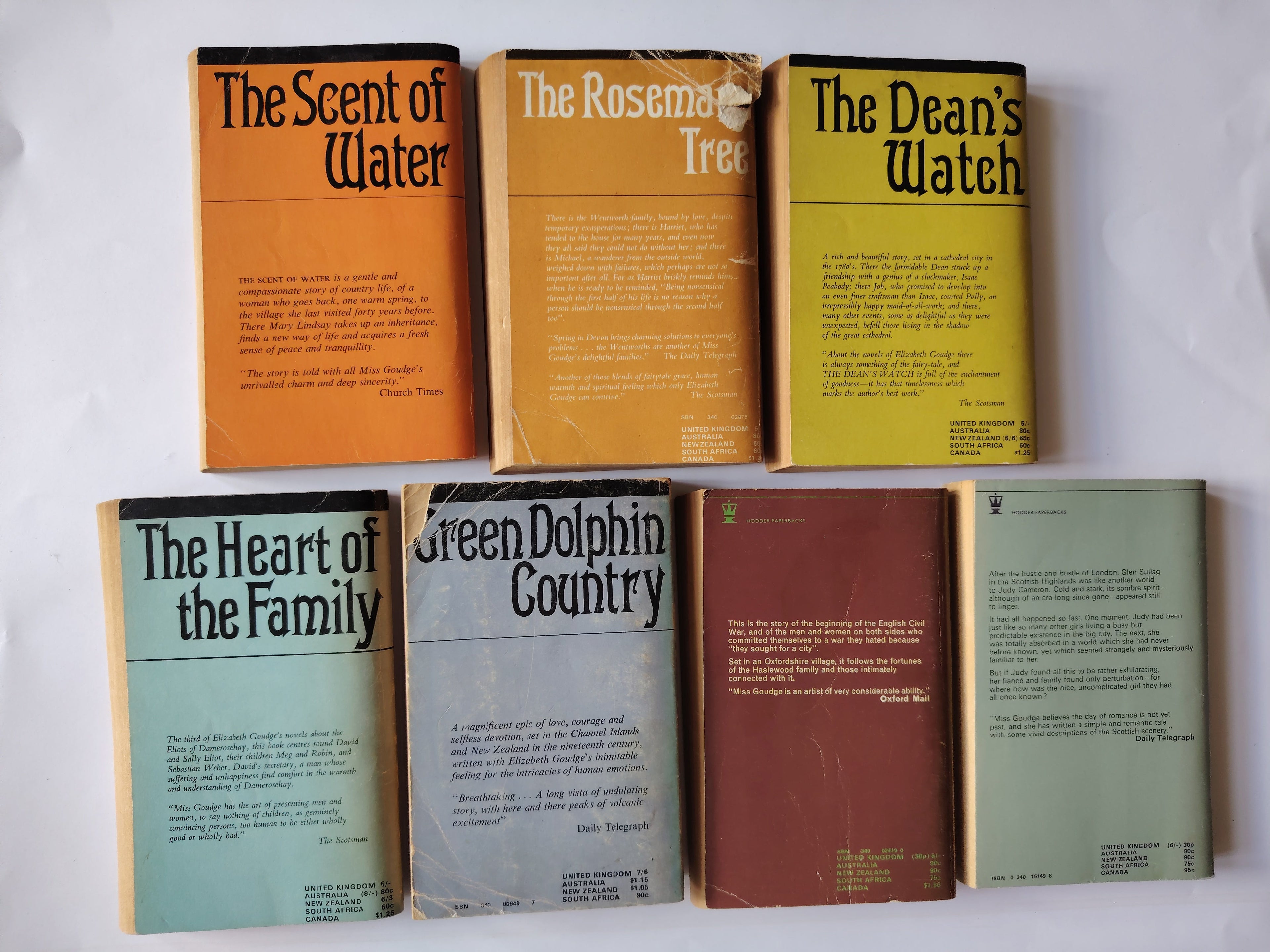 Seven Elizabeth Goudge Hodder Vintage Paperback Books 1967-1971