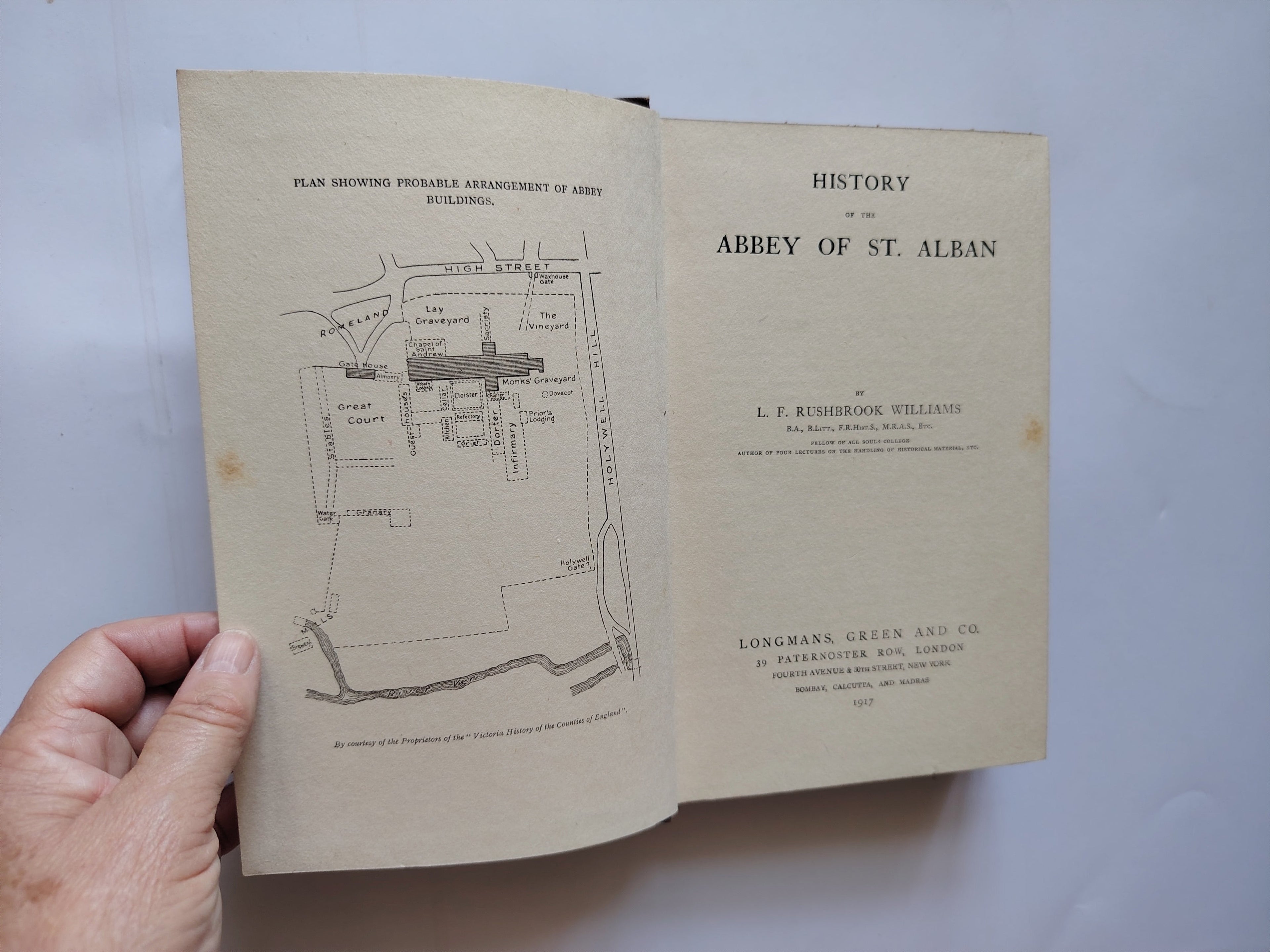 History of the Abbey of St Alban by L F Rushbrook Williams First Edition Hardback Book from 1917