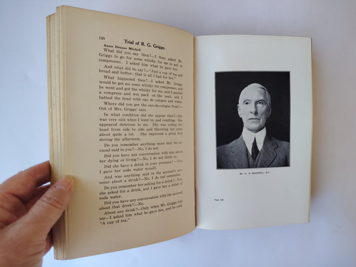 The Trial of Ronald Geeves Griggs Edited by A J Buchanan Famous Australian Trials First Edition Book 1930