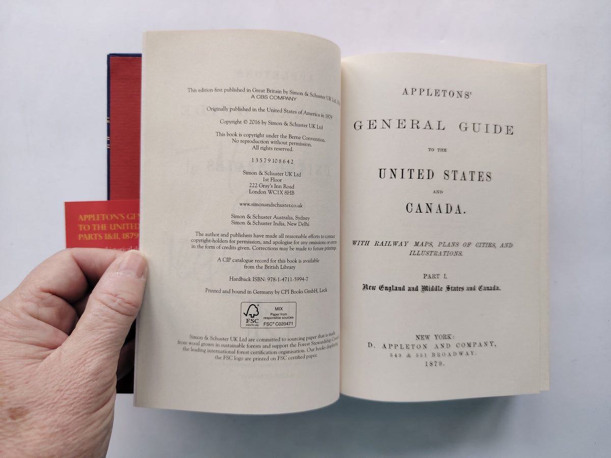 Appleton's General Guide to the United States & Canada Parts I & II 2016 Facsimile Edition SIGNED by Michael Portillo