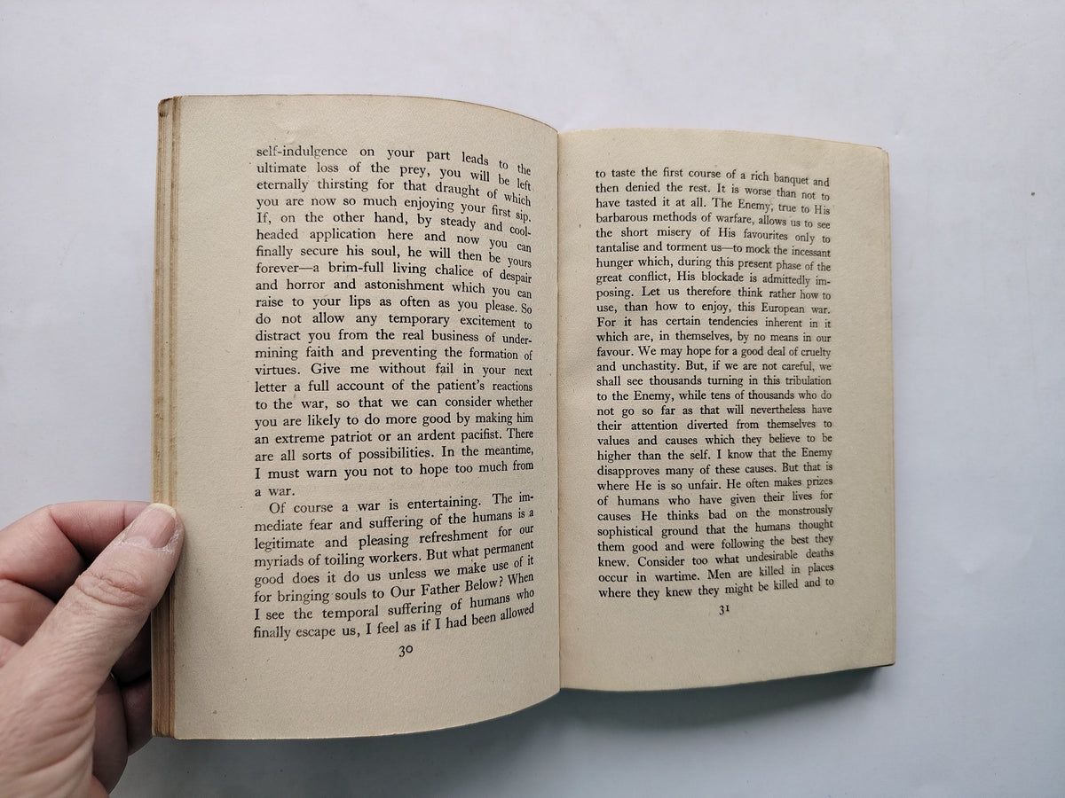 The Screwtape Letters by C S Lewis Published by Geoffrey Bles in 1943