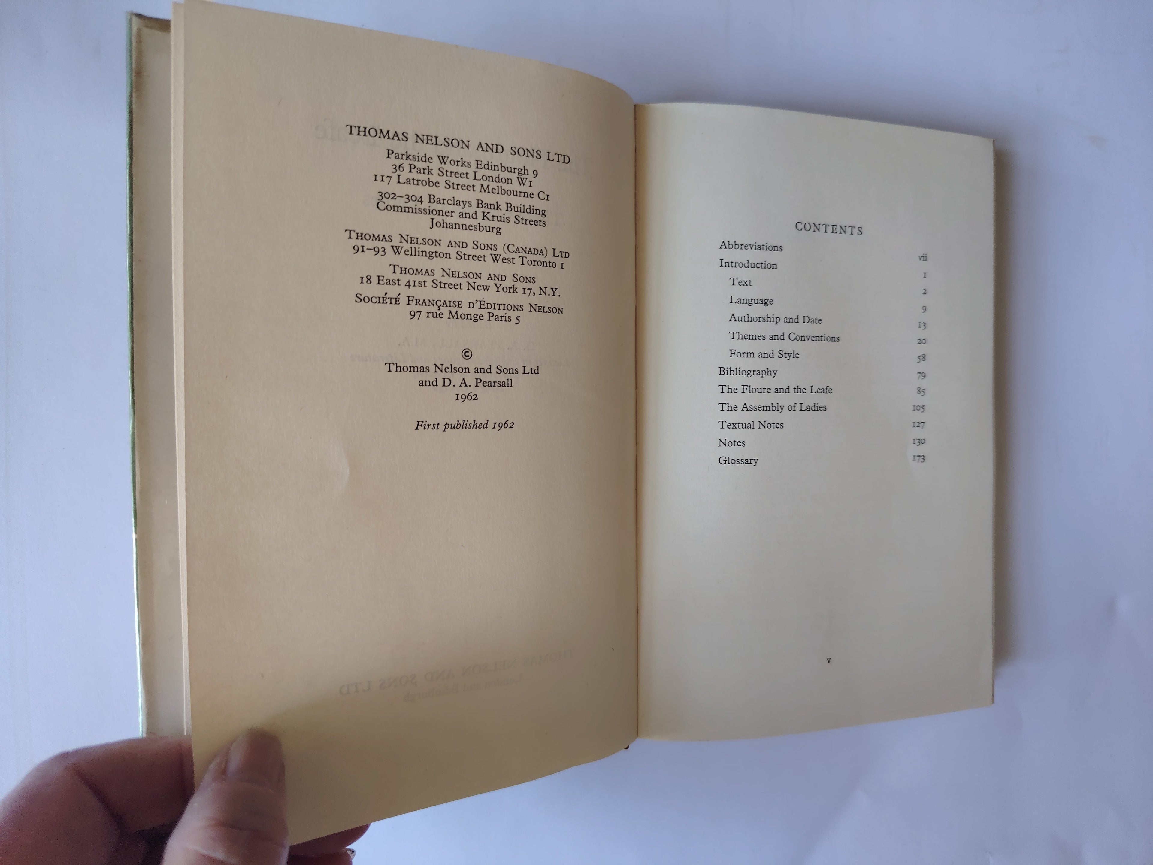 The Floure and the Leafe and The Assembly of Ladies First Edition Book 1962