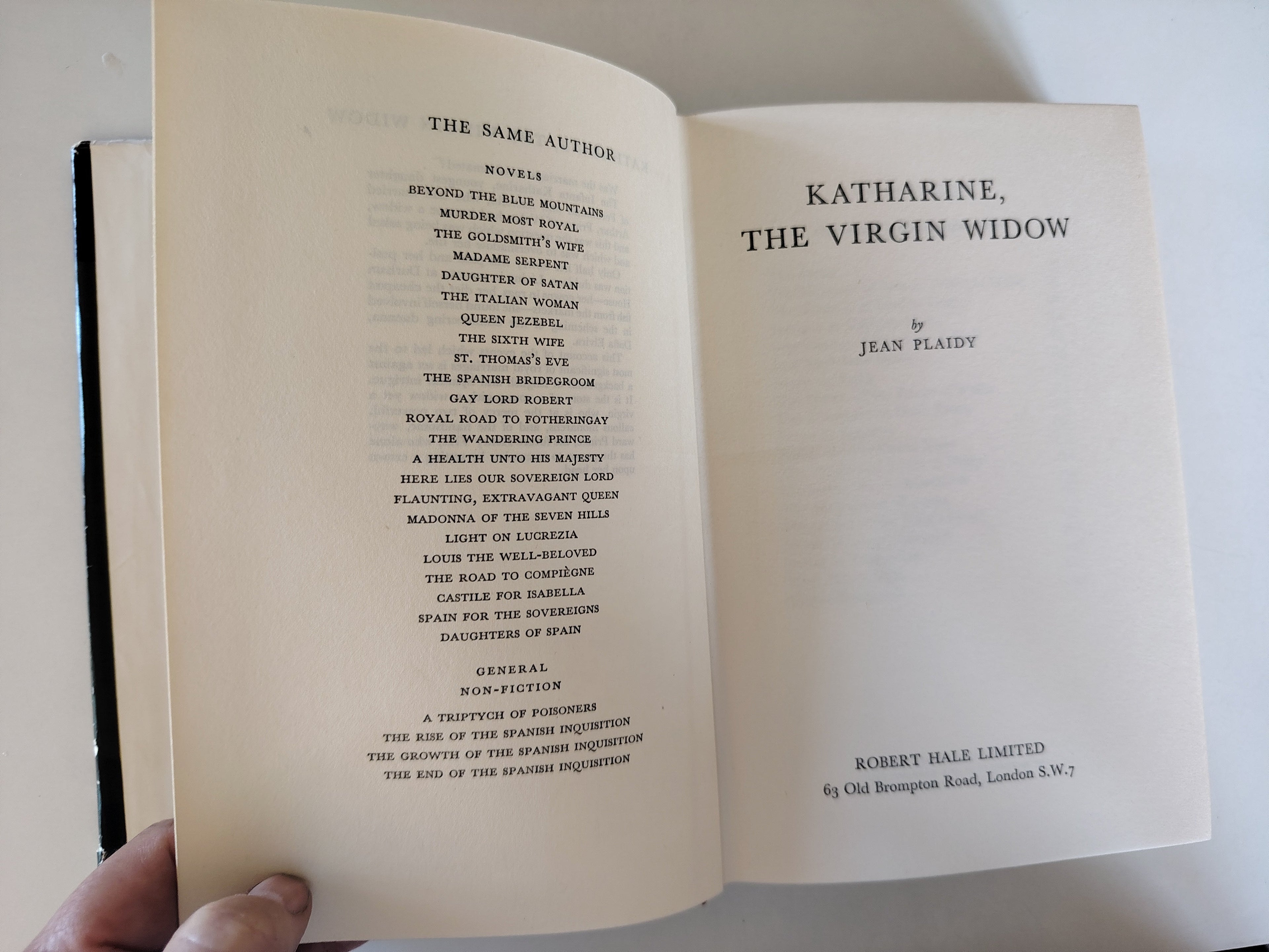 Two First Edition Jean Plaidy Hardback Books with Dustjackets 1961 and 1965 Published by Robert Hale Limited