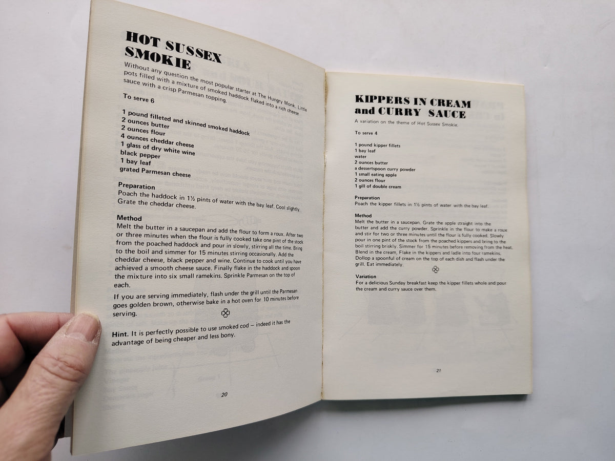 The Secrets of the Hungry Monk A Cookery Book by Ian Dowding, Nigel and Susan Mackenzie with Drawings by Brother Graham 1976