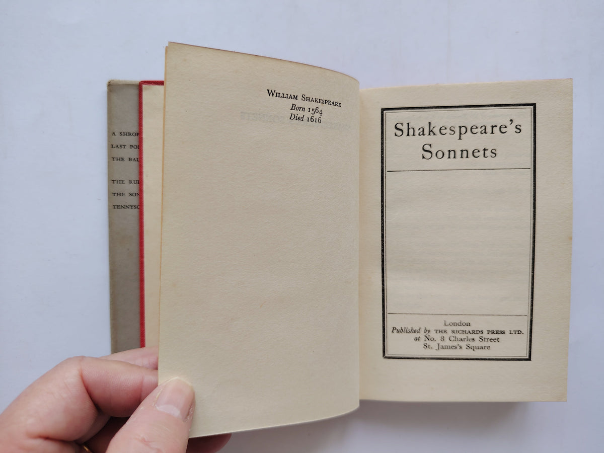 Shakespeare's Sonnets The Omar Series Published by The Richards Press Ltd Undated