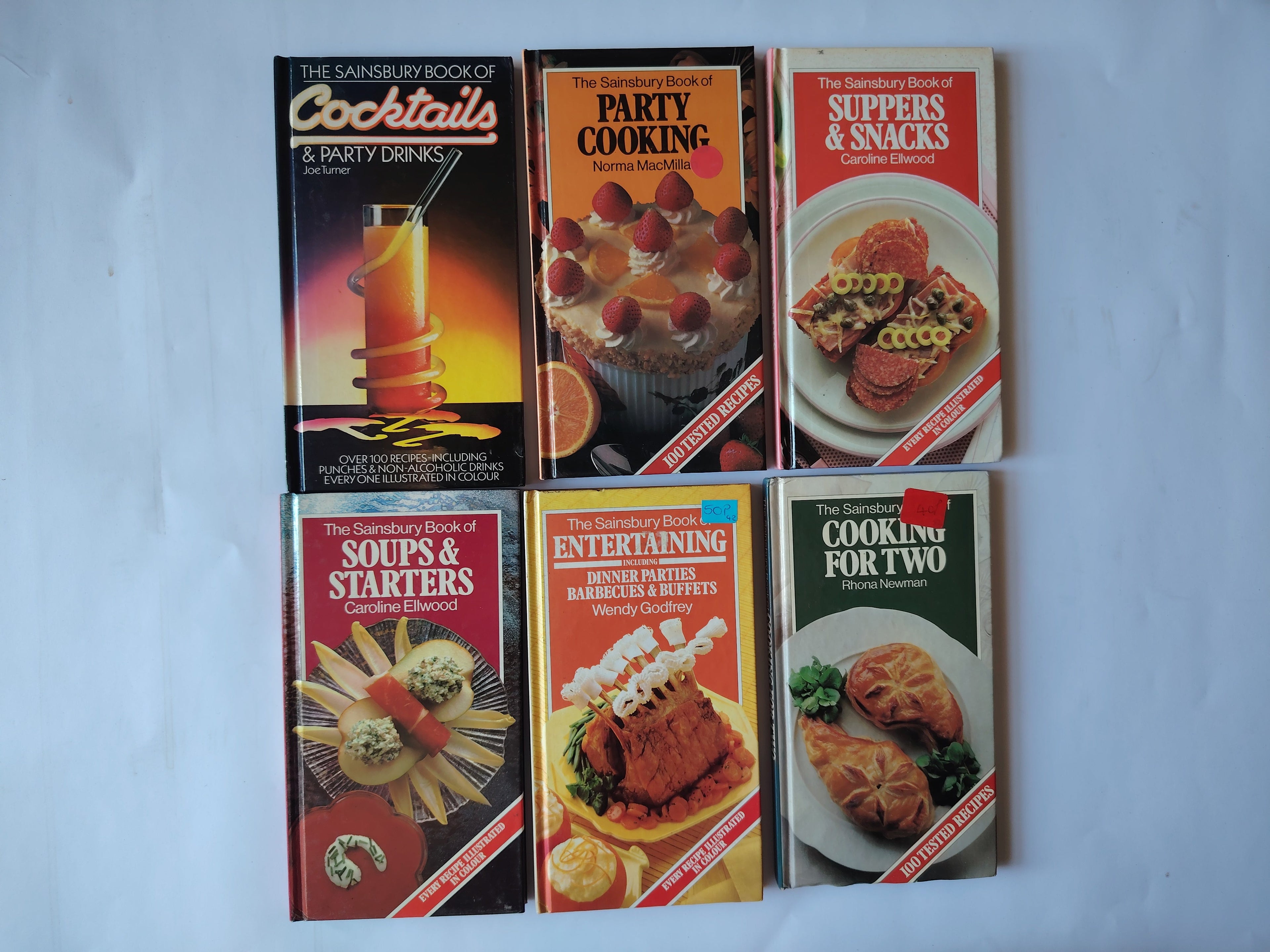 Six The Sainsbury Book of Cooking for Two, Suppers & Snacks, Party Cooking, Soups & Starters, Cocktails & Party Drinks, Entertaining