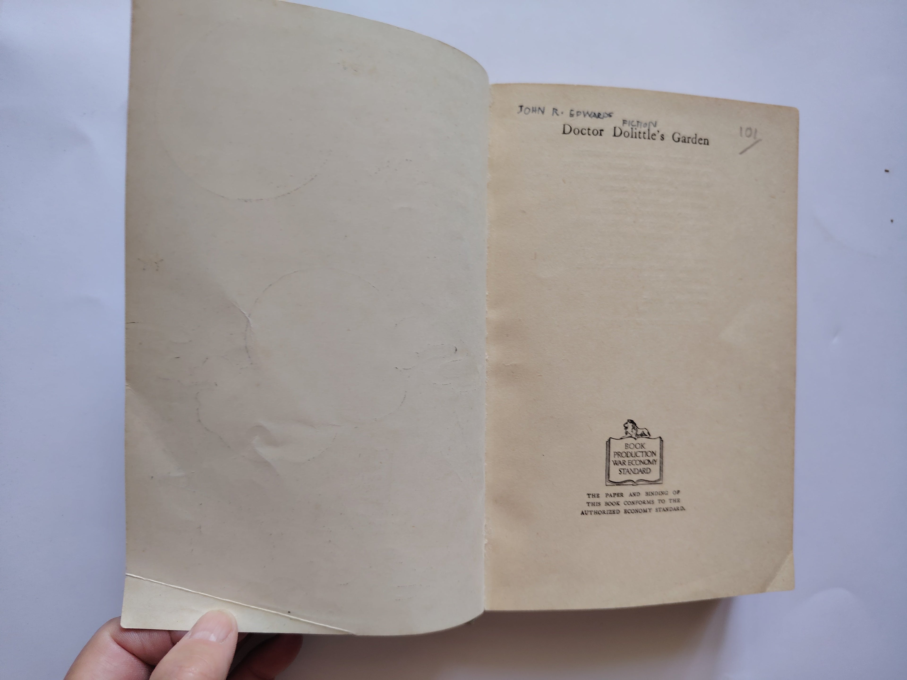 Doctor Doolittle's Garden Illustrated Hardback Book Hugh Lofting 10th Impression 1943