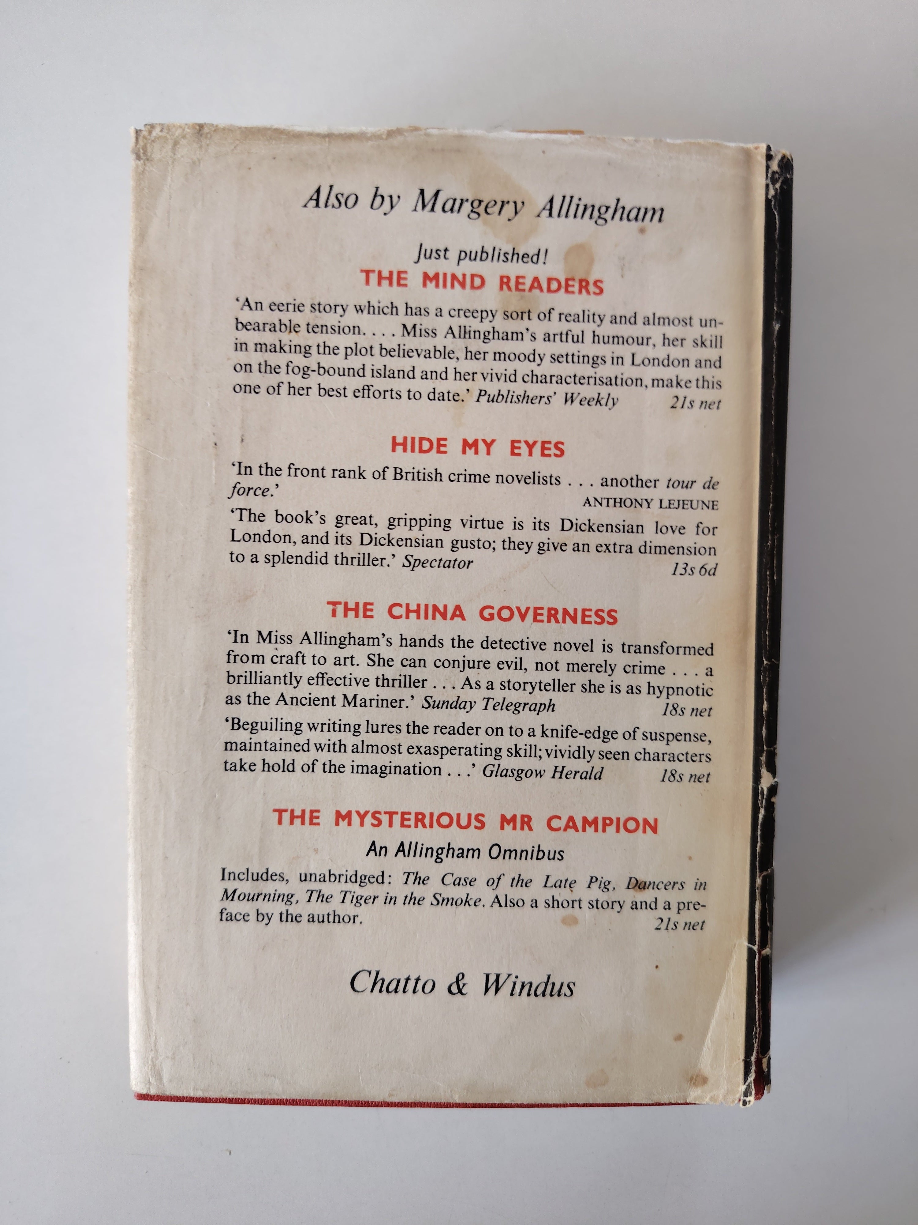 Mr Campion's Lady The Second Allingham Omnibus Margery Allingham First Edition Chatto & Windus 1965
