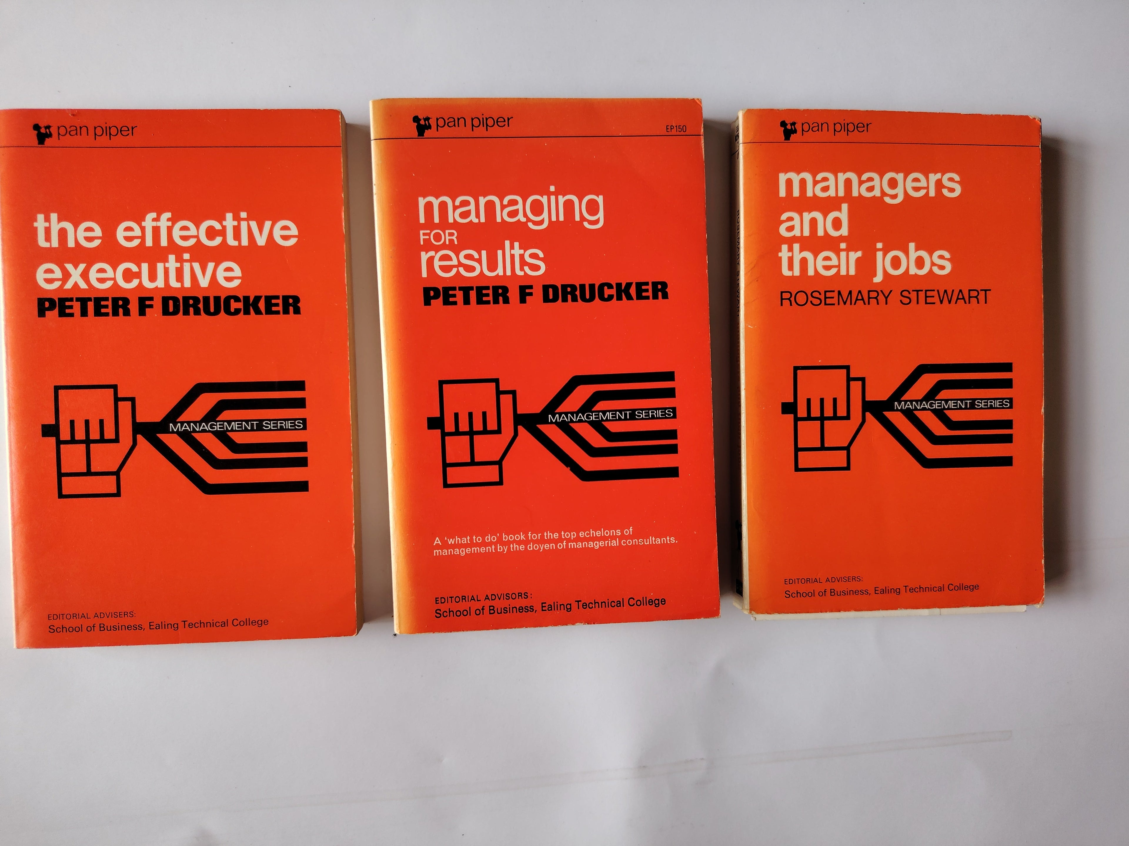 Three Books - Pan Piper Management Series Peter F Drucker Rosemary Stewart 1964 and 1967