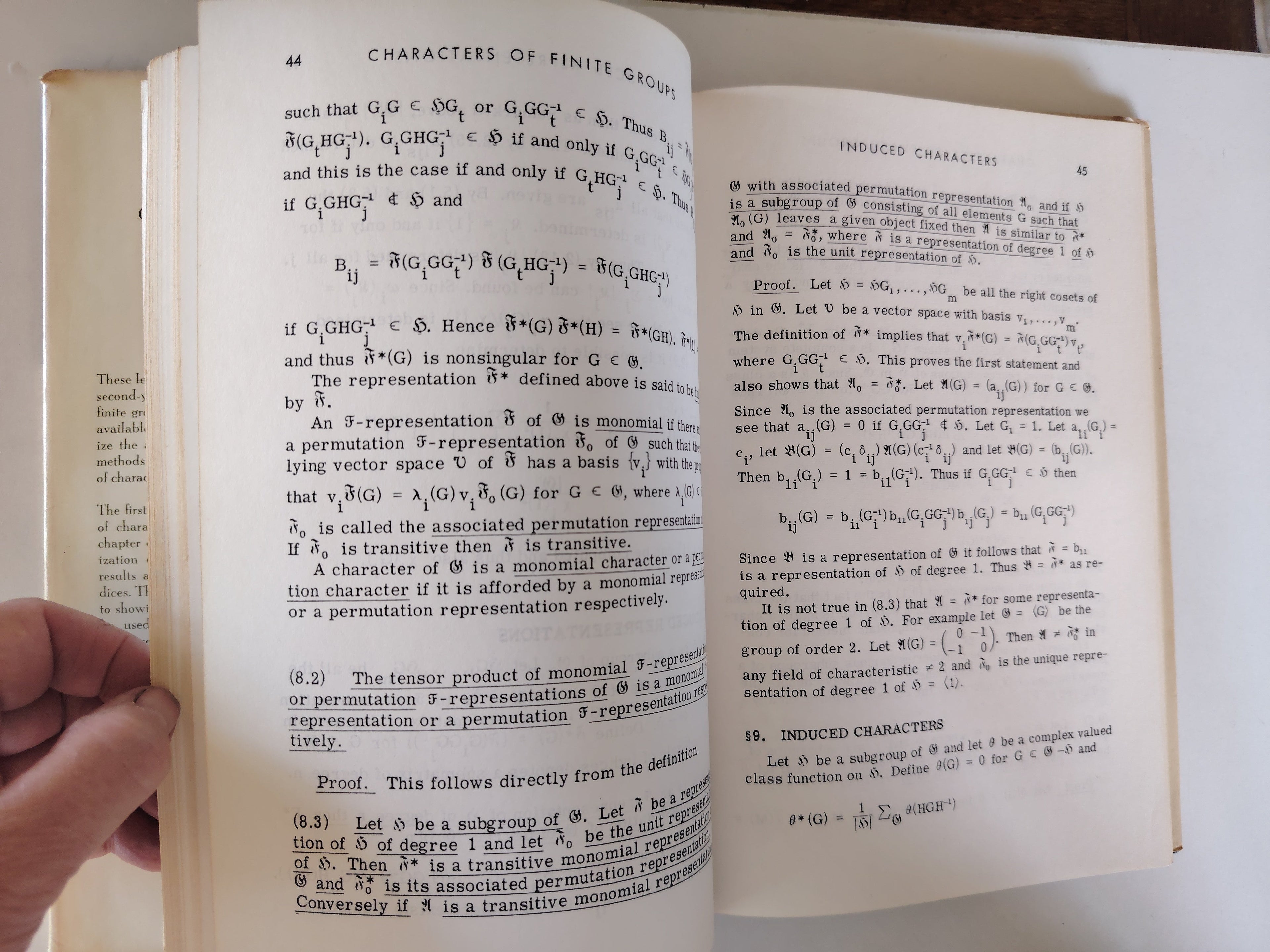 Characters of Finite Groups by Walter Feit First Edition 1967 Mathematics