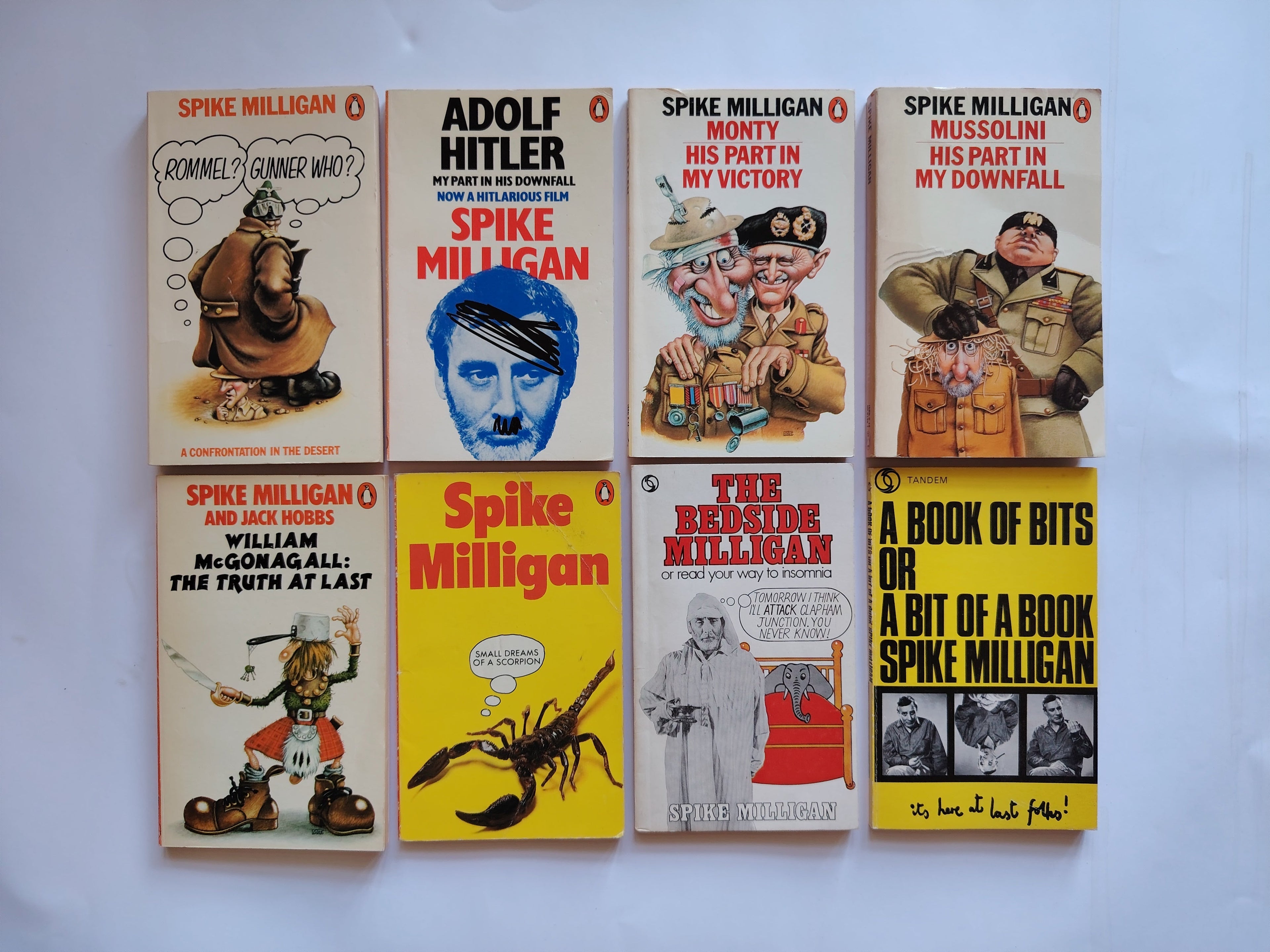 Spike Milligan Autobiographic Four Volume War Diaries Plus Four Humourous Paperbacks