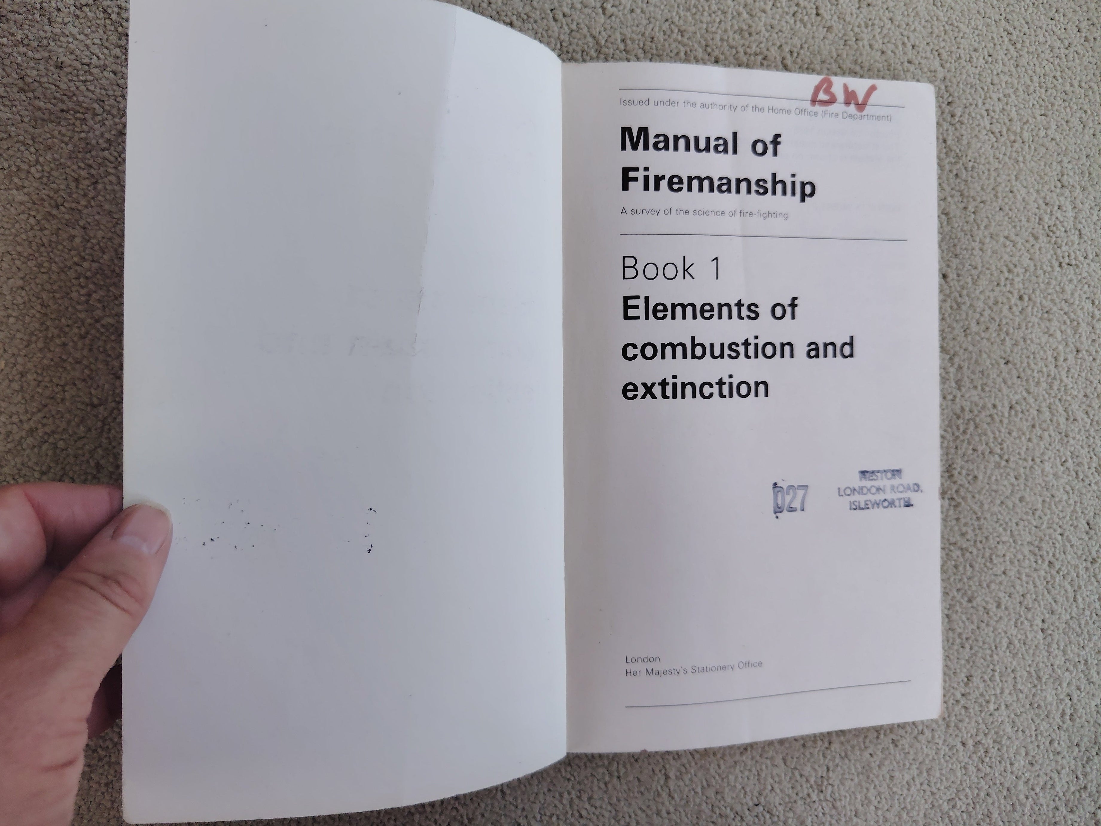 14 Books from the Manual of Firemanship Series published by the Home Office (Fire Department) 1970/80s