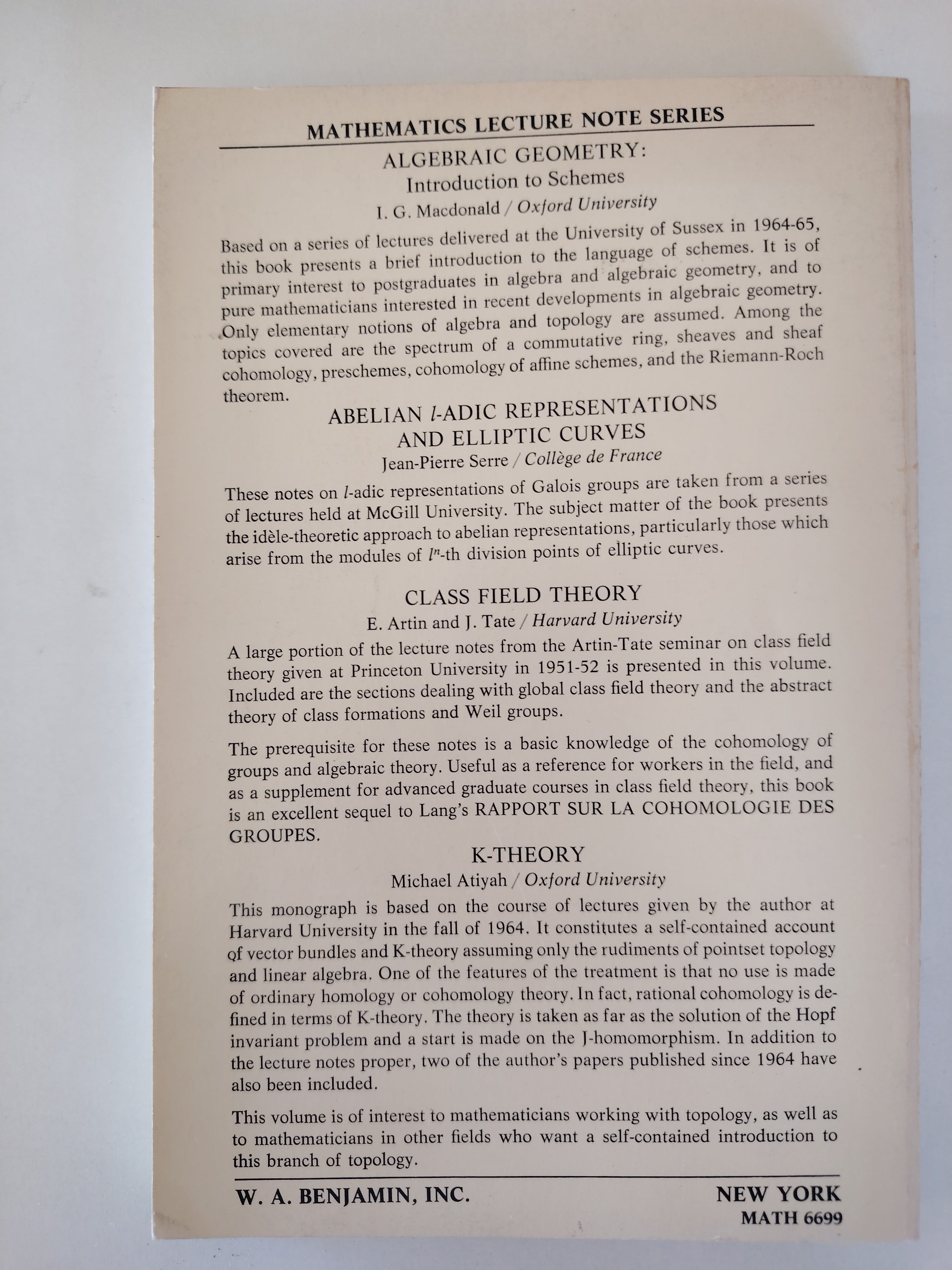 Induced Representations of Groups and Quantum Mechanics by George W Mackey 1968 Paperback