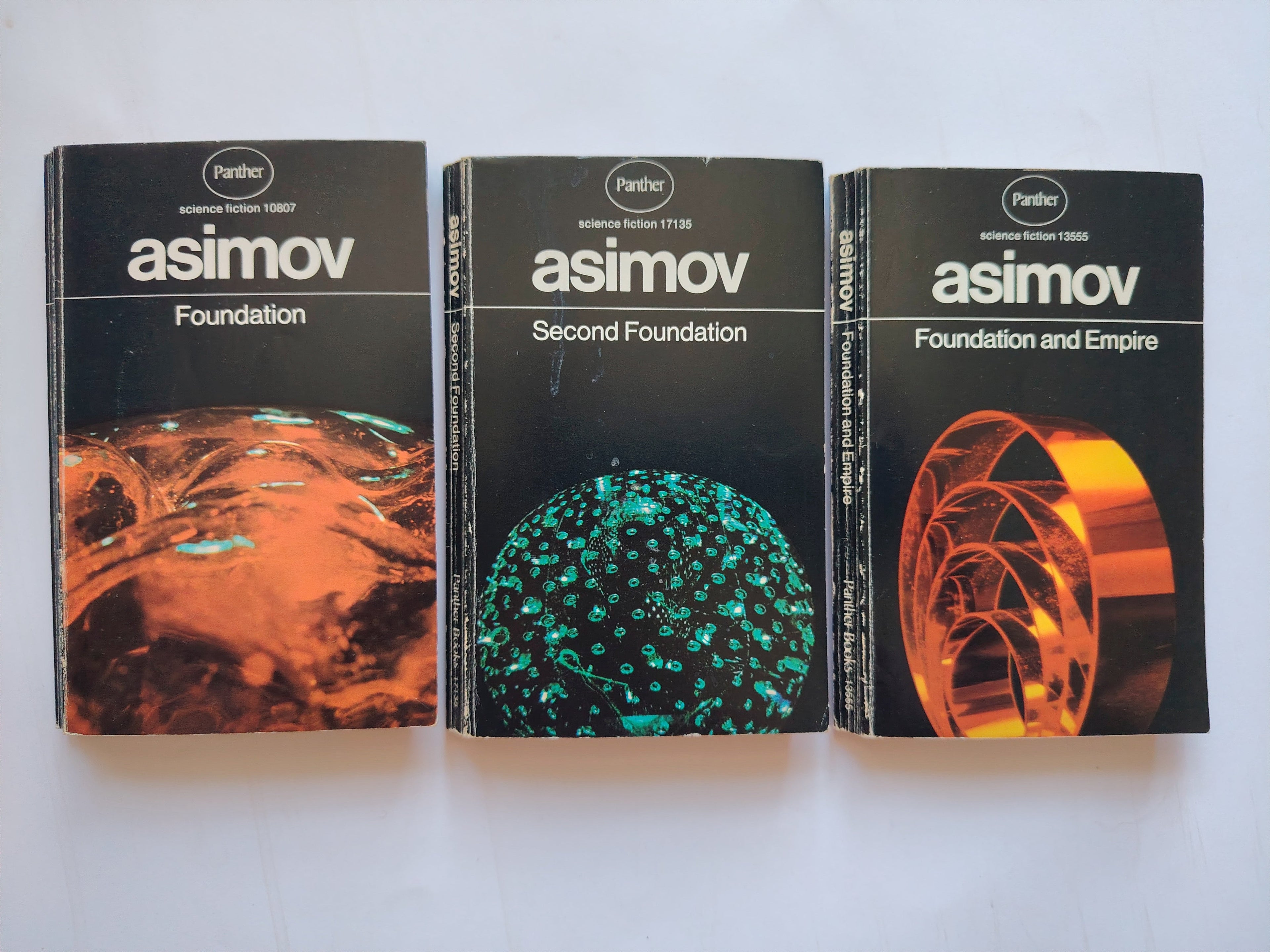 Foundation Trilogy Panther Science Fiction Isaac Asimov 1972 Foundation, Second Foundation, Foundation and Empire