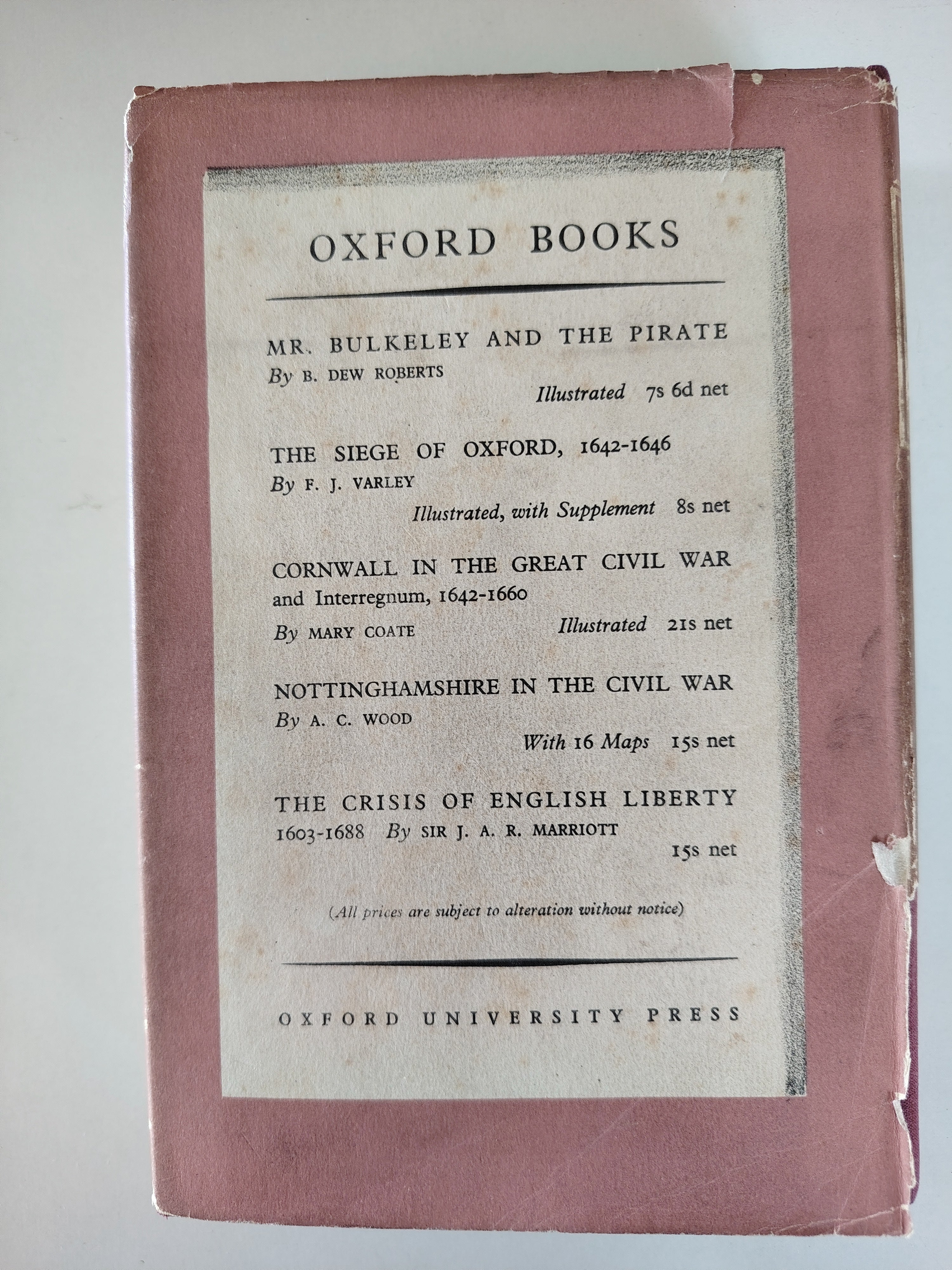 Mitre & Musket John Williams Lord Keeper, Archbishop of York 1583-1650 by B Dew Roberts First Edition 1938