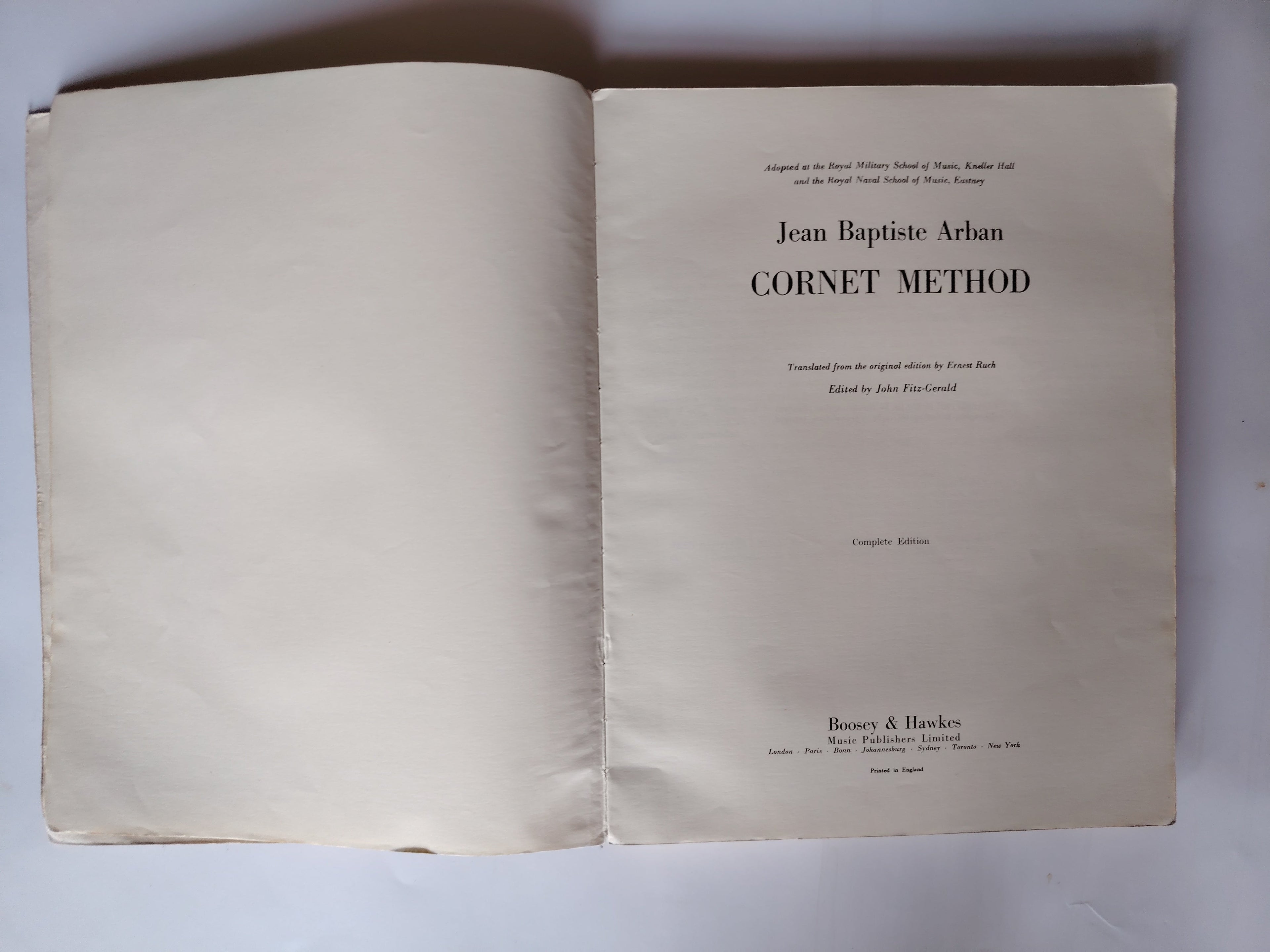 Cornet Method by J B Arban Published by Boosey & Hawkes in 1907 Complete Edition