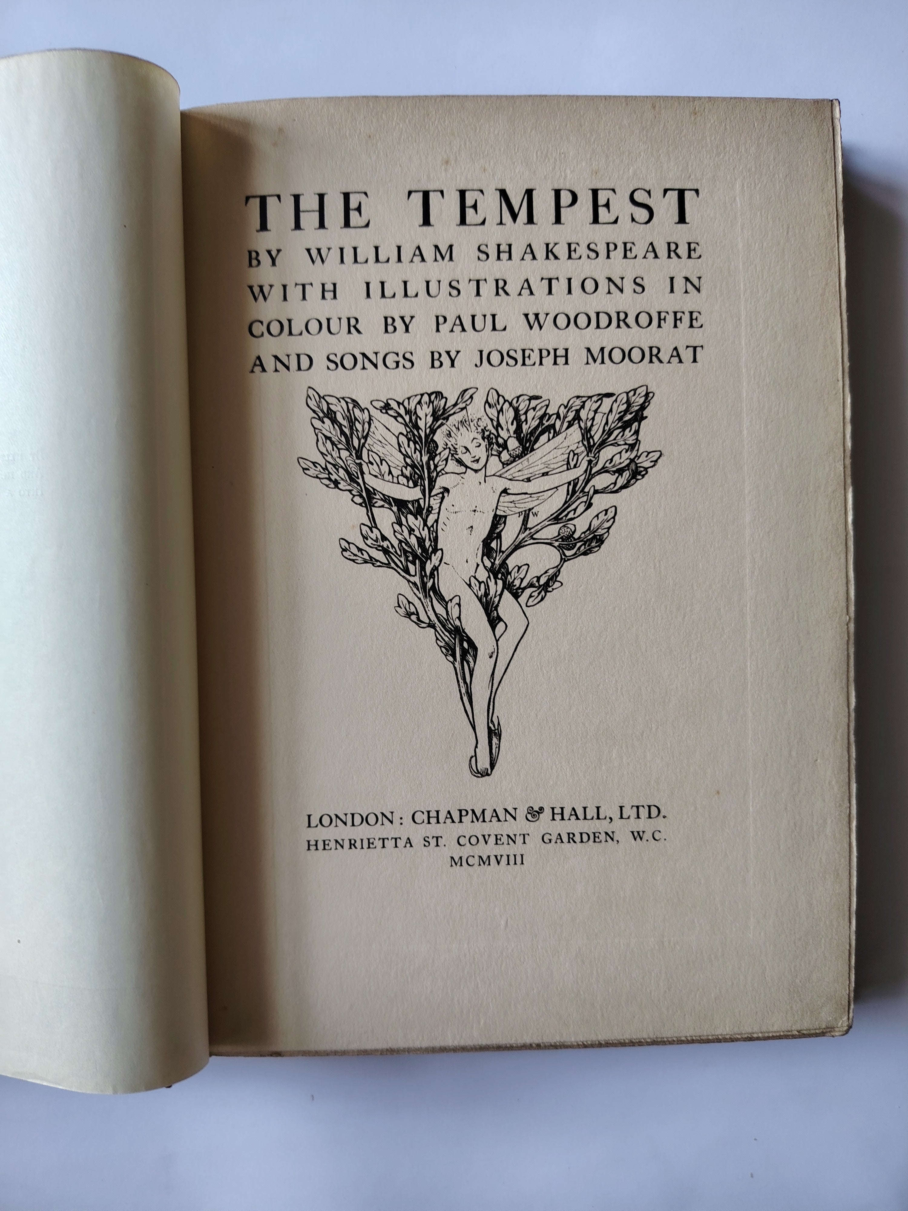 The Tempest by William Shakespeare with Illustrations in Colour by Paul Woodroffe and Songs by Joseph Moorat Published in 1908