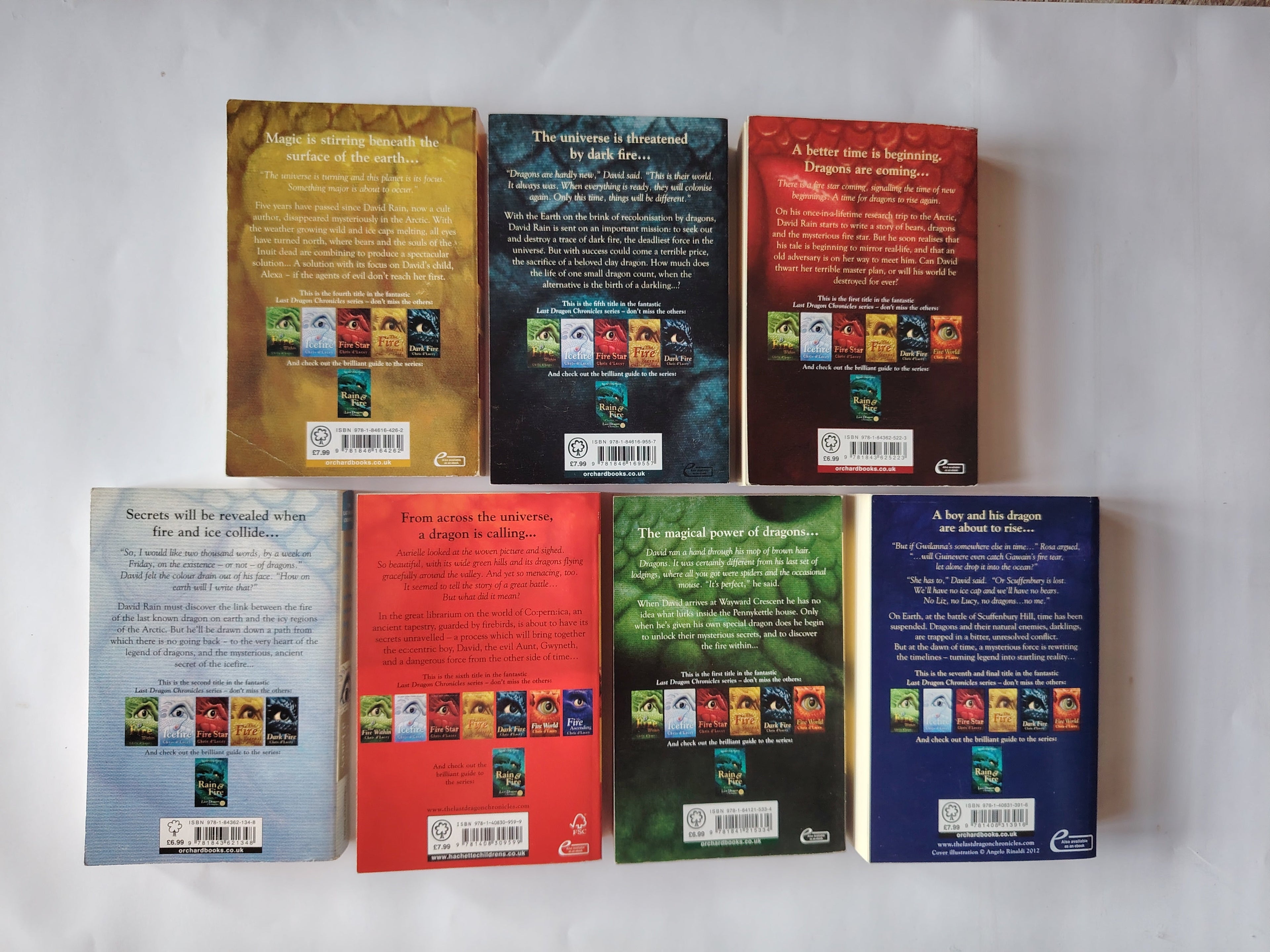 Chris d'Lacey Last Dragon Chronicles Series of Seven Paperback Books