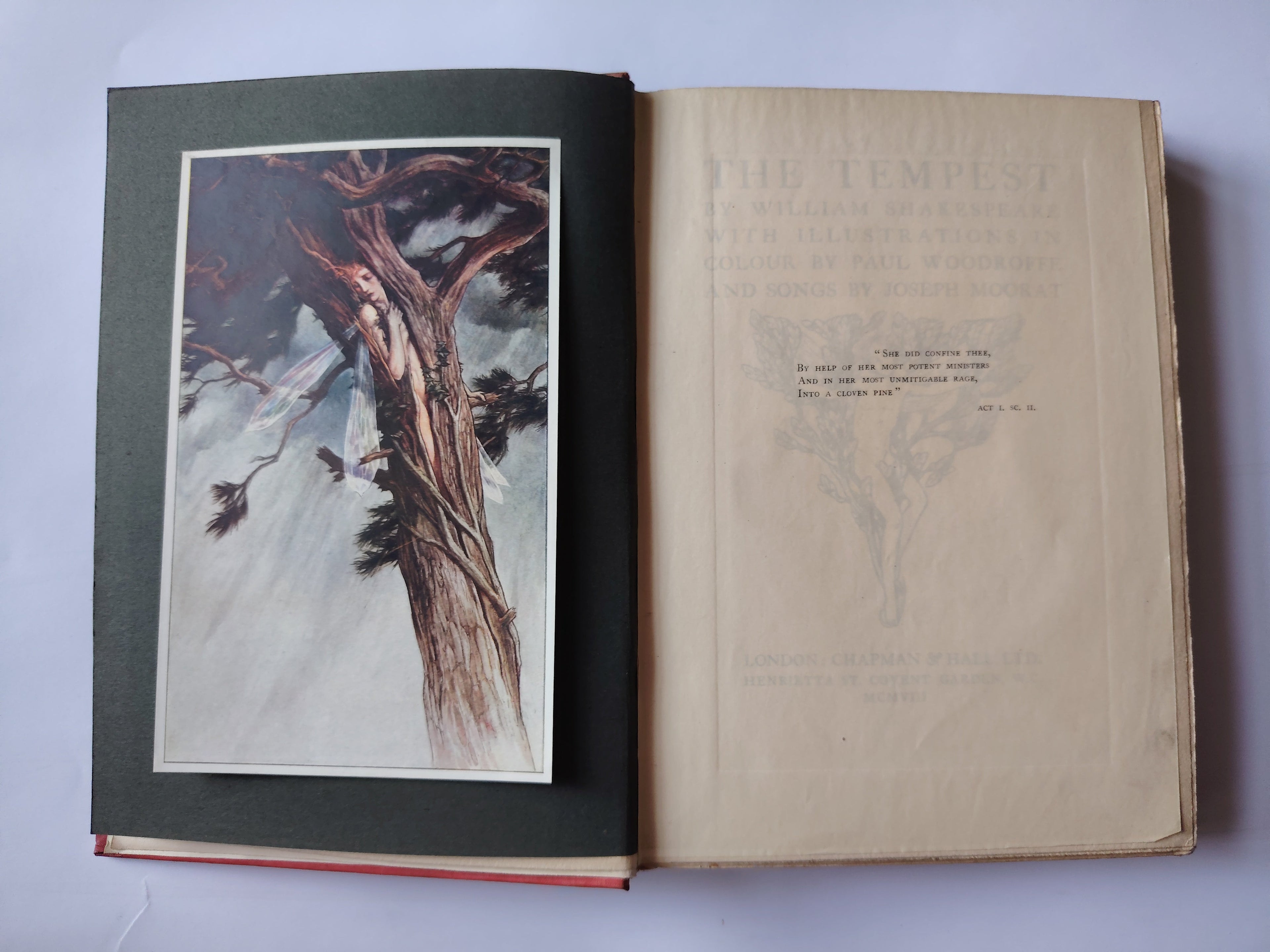 The Tempest by William Shakespeare with Illustrations in Colour by Paul Woodroffe and Songs by Joseph Moorat Published in 1908
