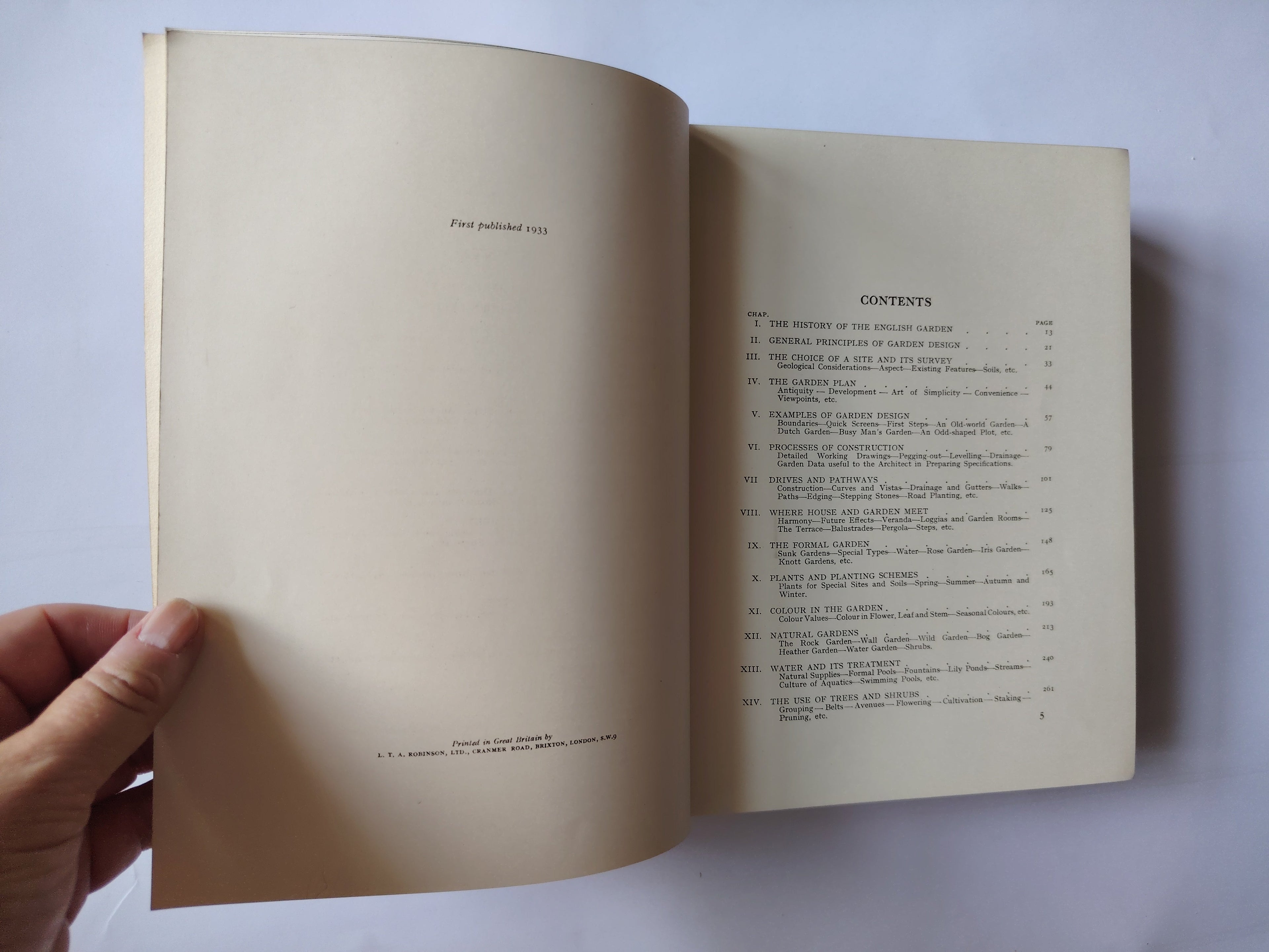 Landscape Gardening, Planning - Construction Planting by Richard Sudell First Edition Illustrated Book from 1933