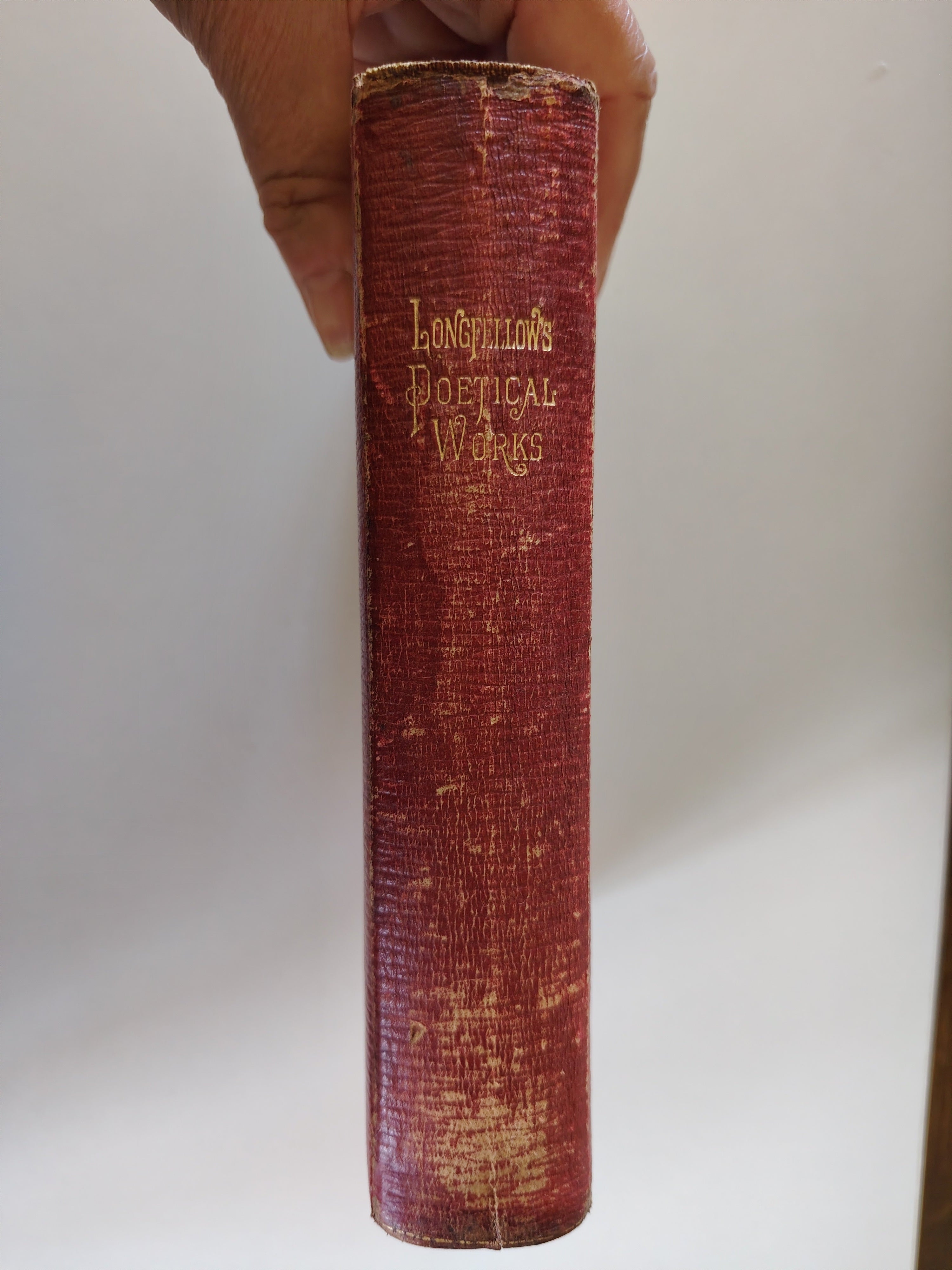 The 'Lansdowne' Poets The Poetical Works of Longfellow with Illustrations and Portrait Red Leather Frederick Warne & Co Undated c1900