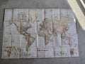 Geographia Commercial & Political Map of the World by Alexander Gross c1920 in Original Cloth Folder