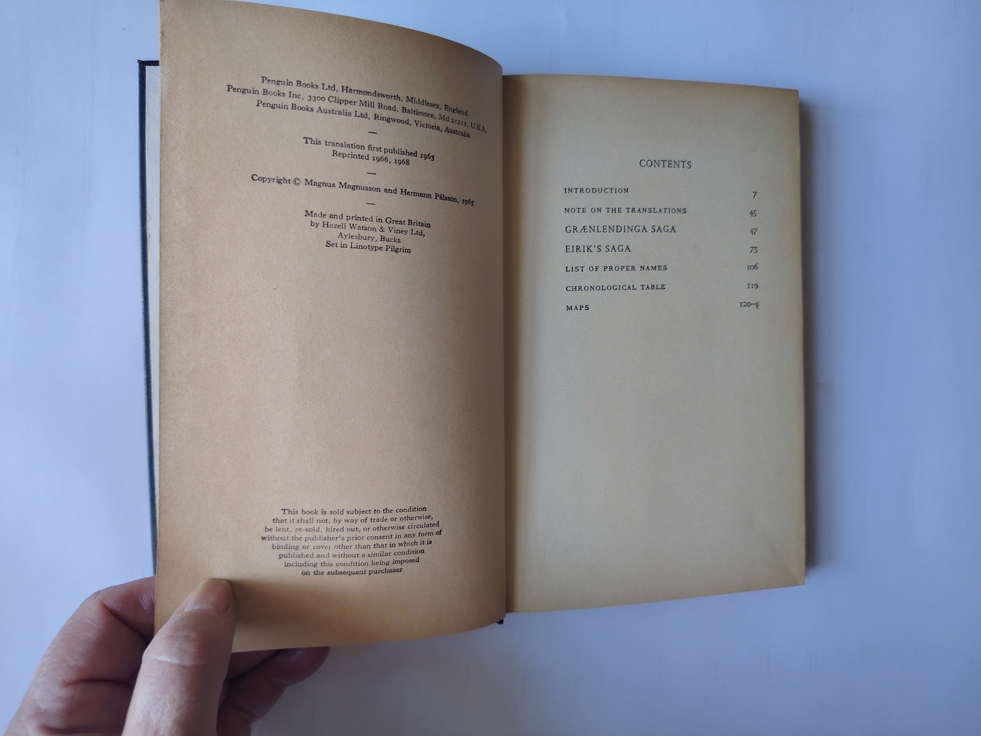 The Vinland Sagas The Norse Discovery of America Graenlendinga Saga and Eirik's Saga Penguin Hardback Book 1968