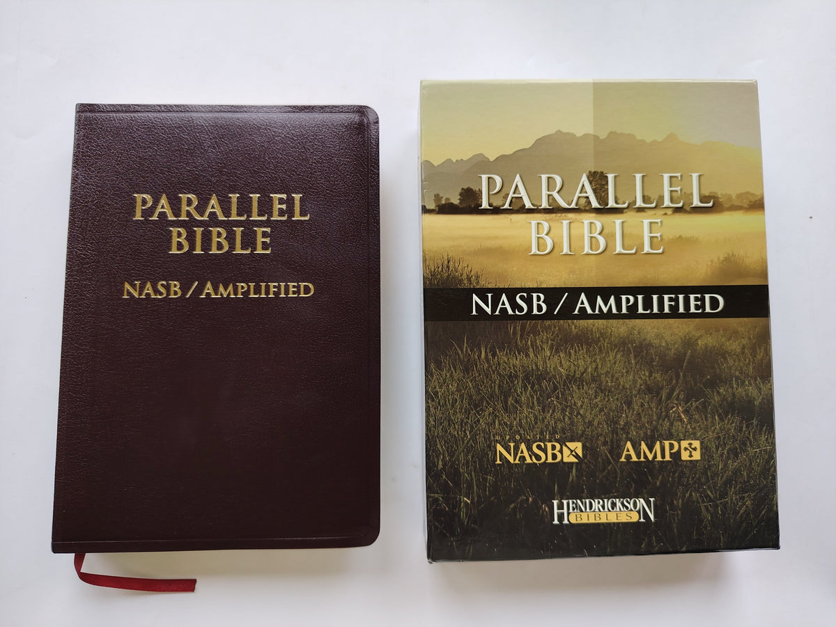 Parallel Bible NASB/Amplified Hendrickson Bibles Boxed Burgundy Bonded Leather Bible in New Condition