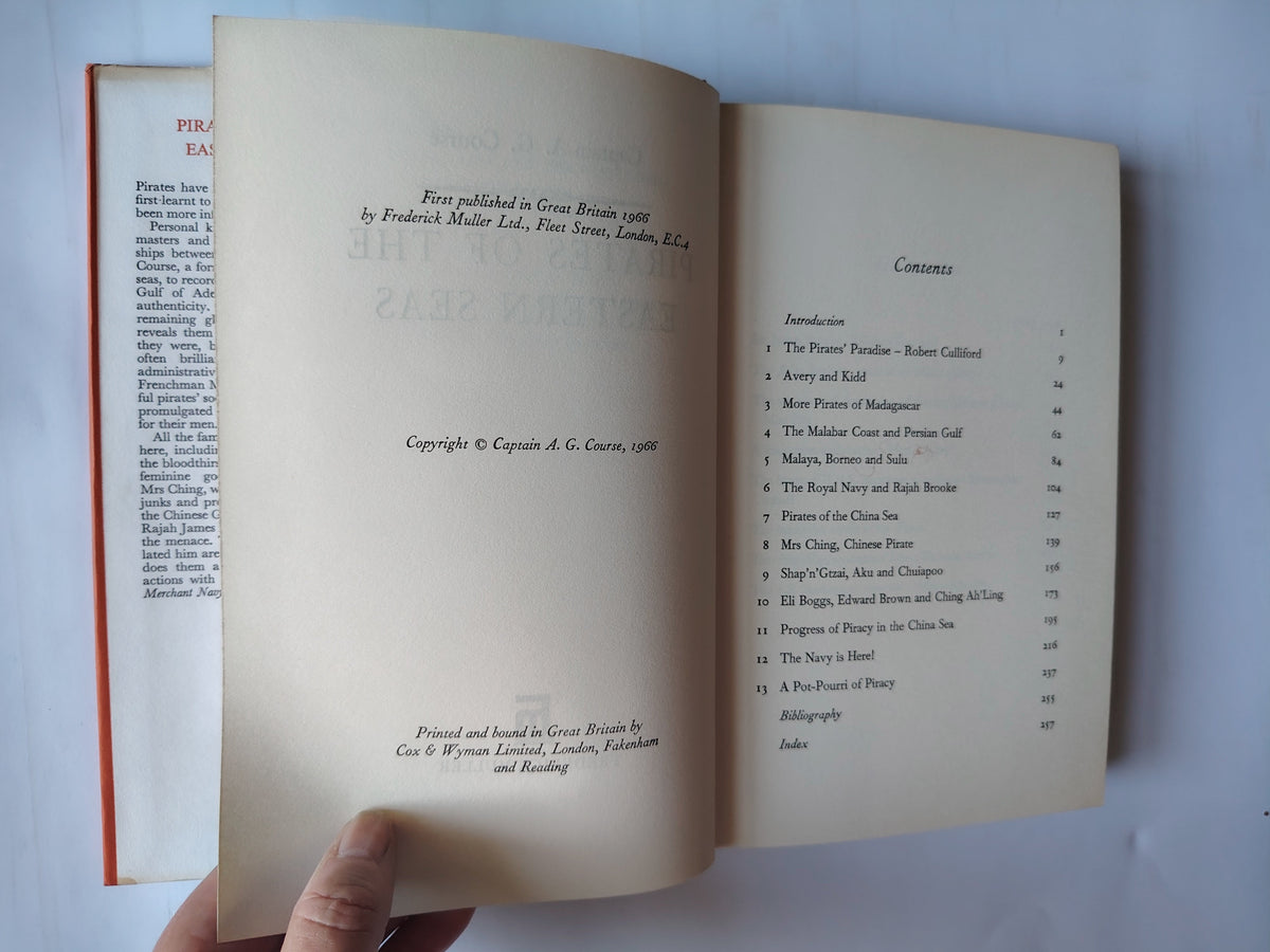 Pirates of the Eastern Seas by Captain A G Course First Edition 1966 Very Good