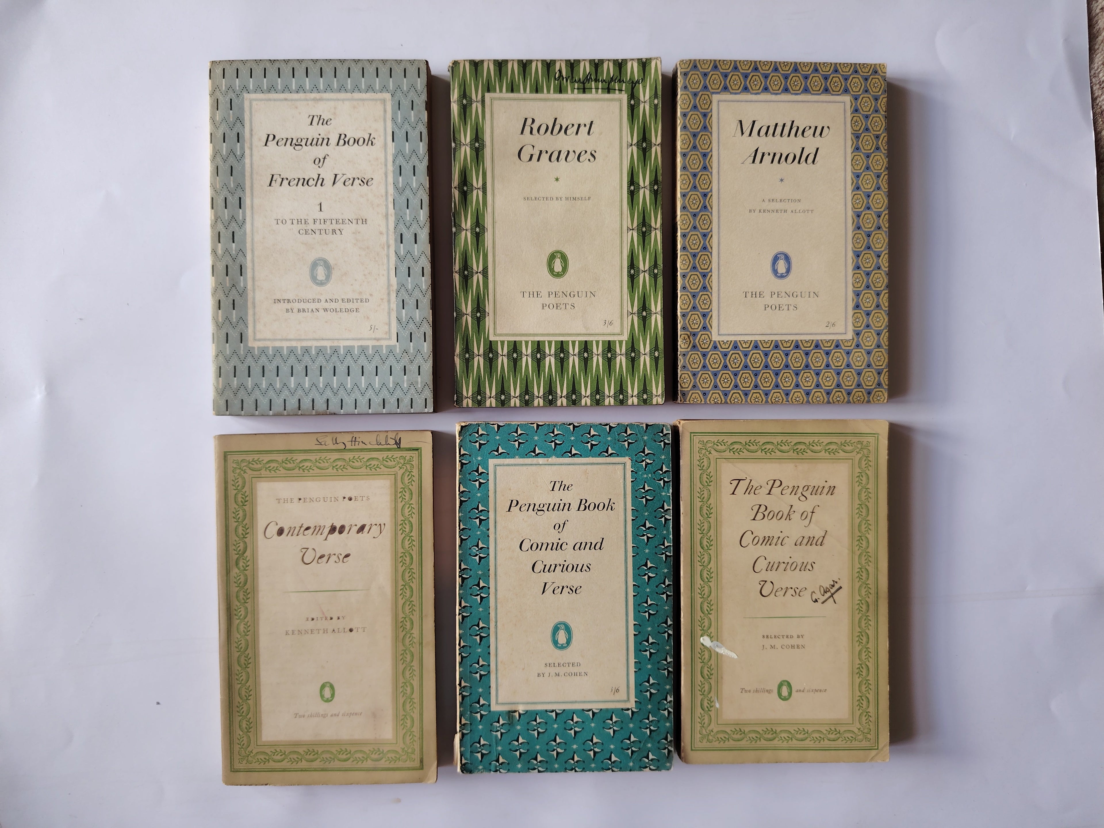 Penguin Poets Robert Graves, Matthew Arnold, Contemporary Poets, The Penguin Book of French Verse, The Penguin Book of Comic and Curious Verse  {