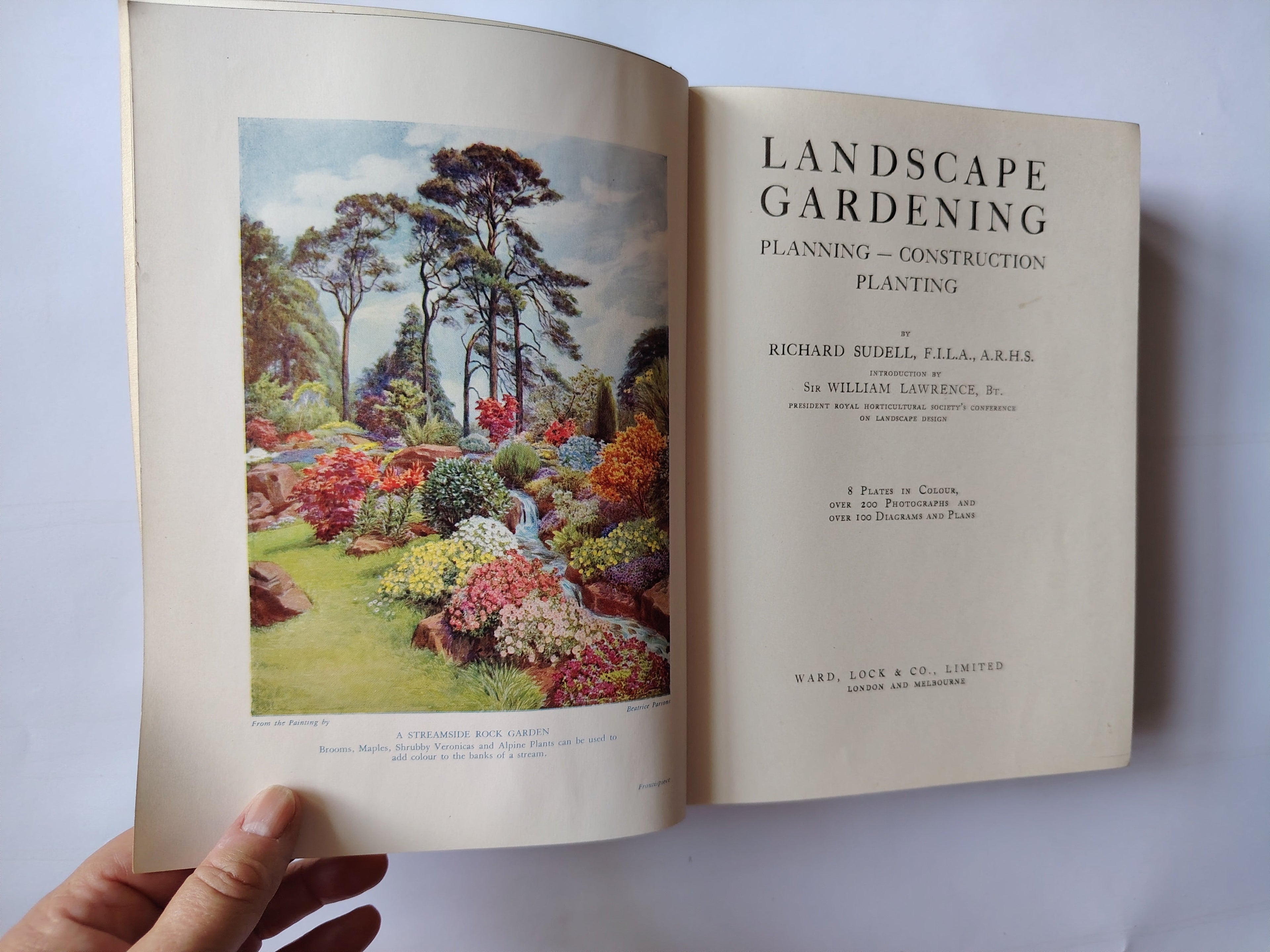 Landscape Gardening, Planning - Construction Planting by Richard Sudell First Edition Illustrated Book from 1933