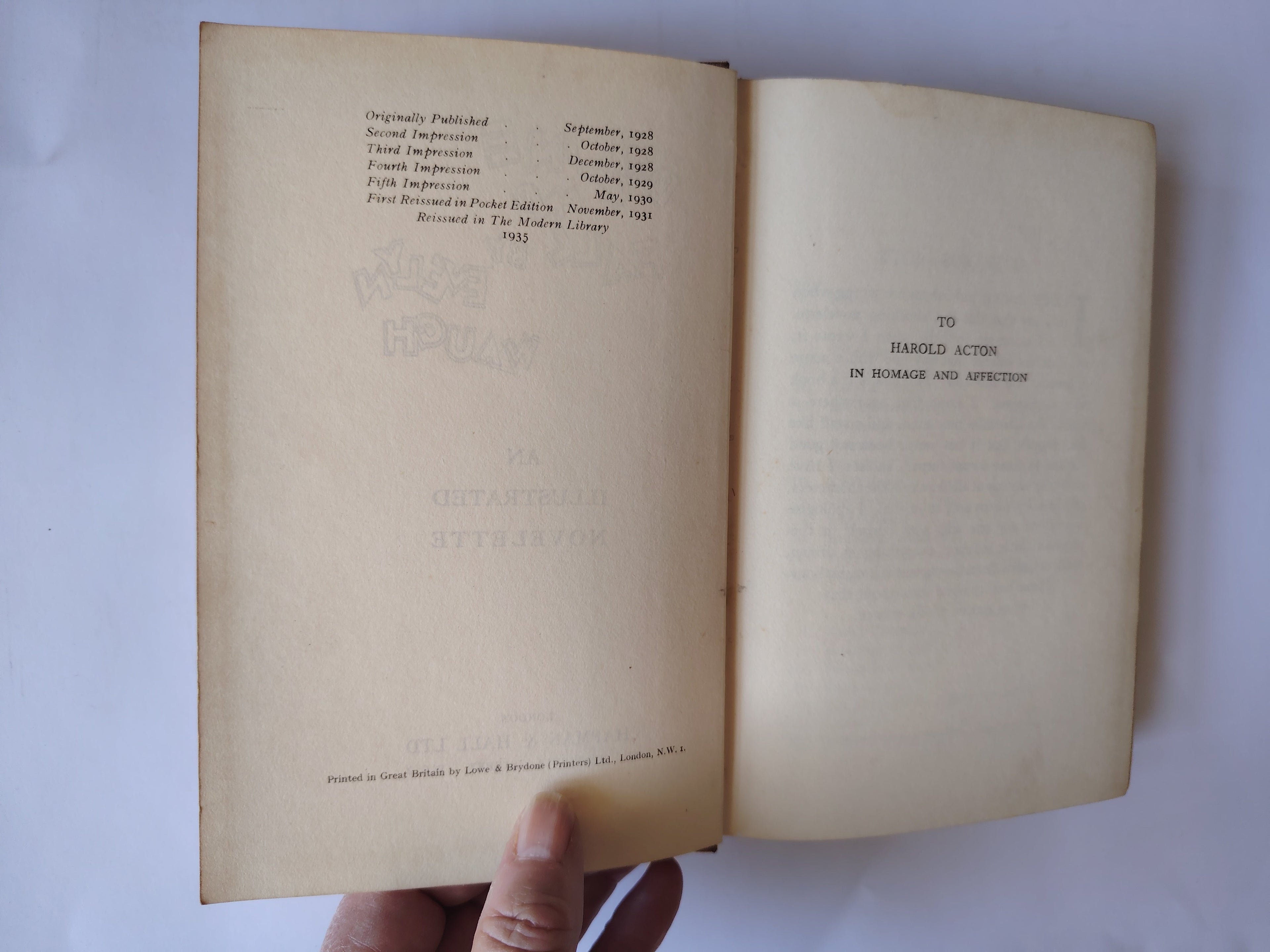 Decline and Fall by Evelyn Waugh An Illustrated Novelette Chapman & Hall Ltd 1935