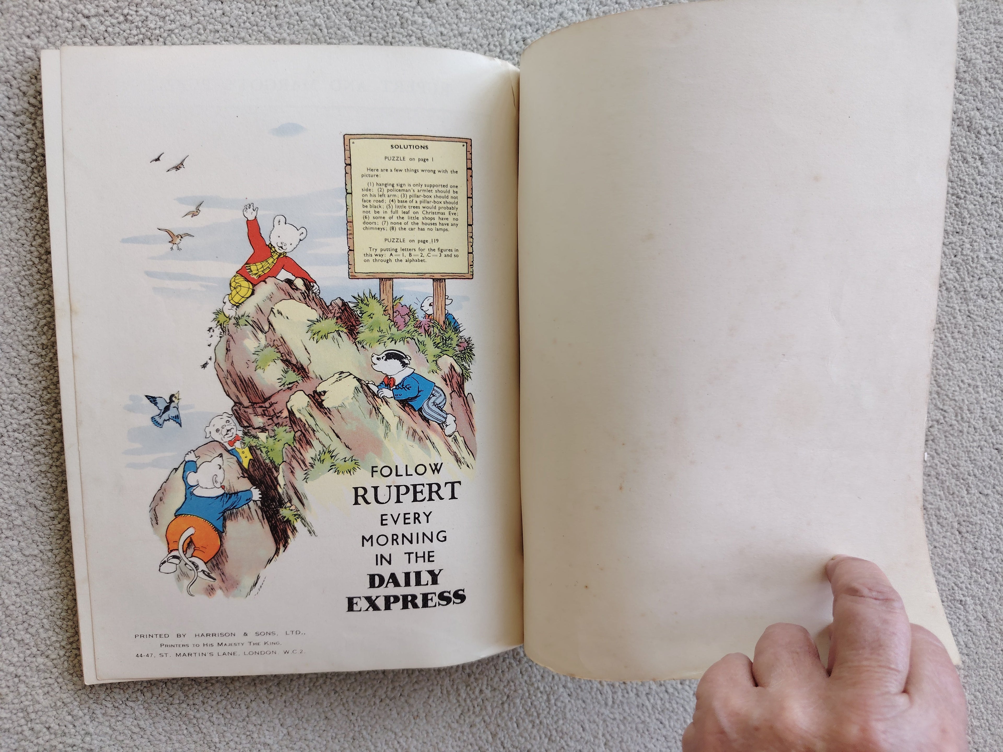 Rupert Book The Daily Express Annual 1949 Good for Soft Cover Book