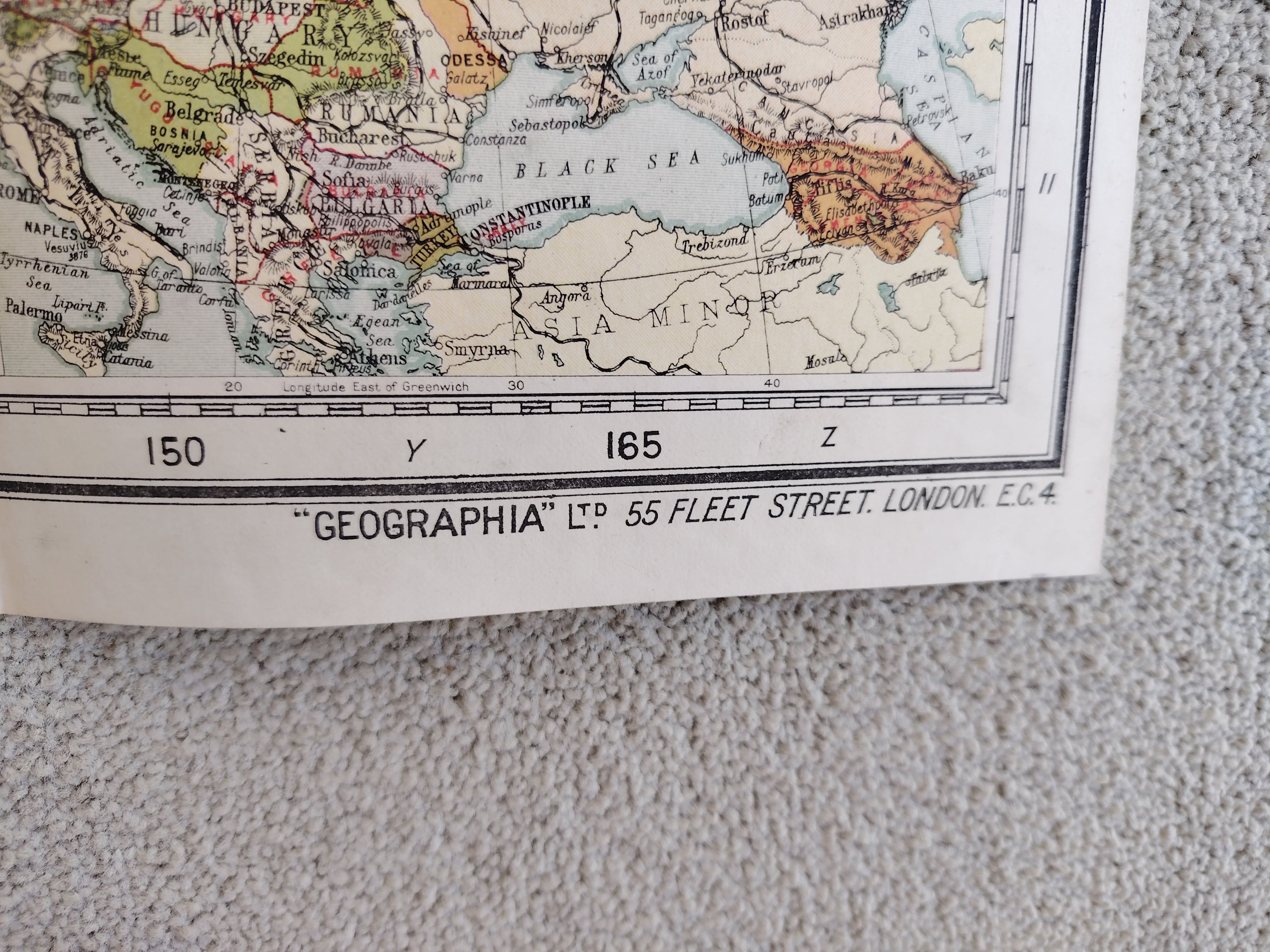 Geographia Commercial & Political Map of the World by Alexander Gross c1920 in Original Cloth Folder
