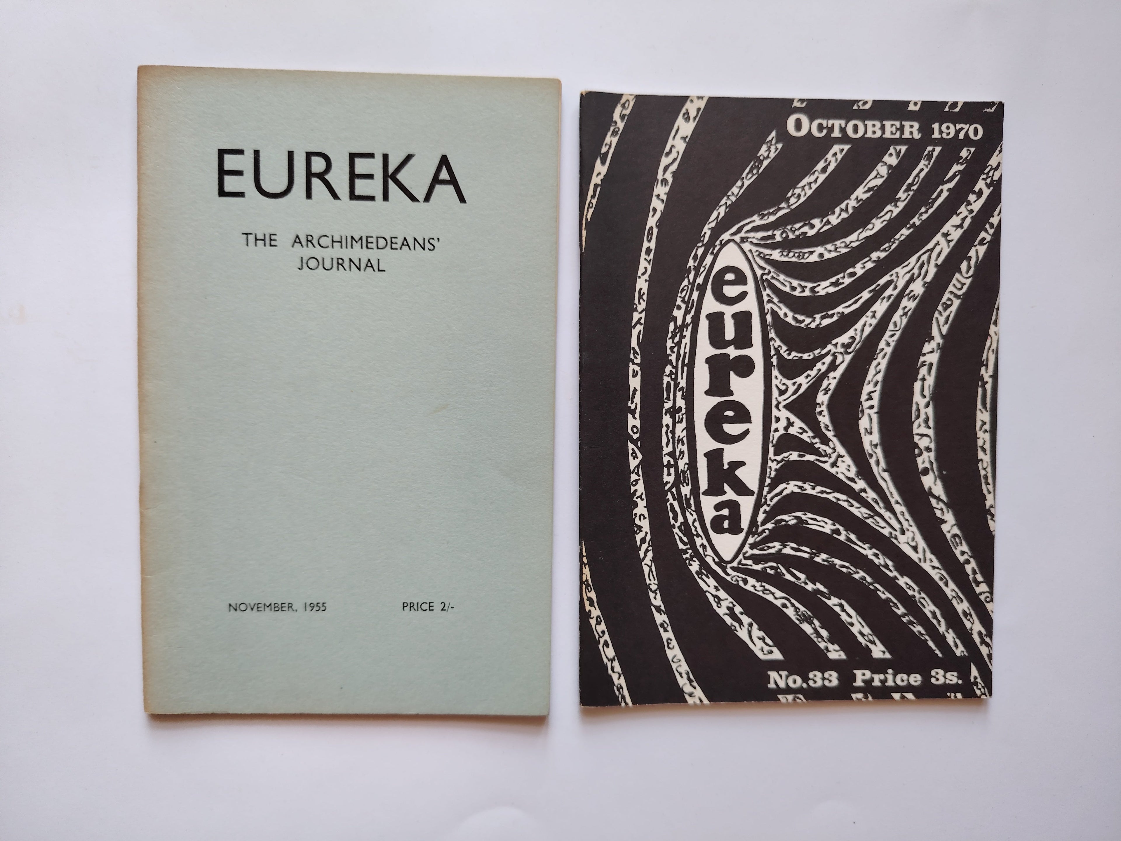 Eureka The Archimedeans' Journal 1955 and 1970 Cambridge University Mathematical Society