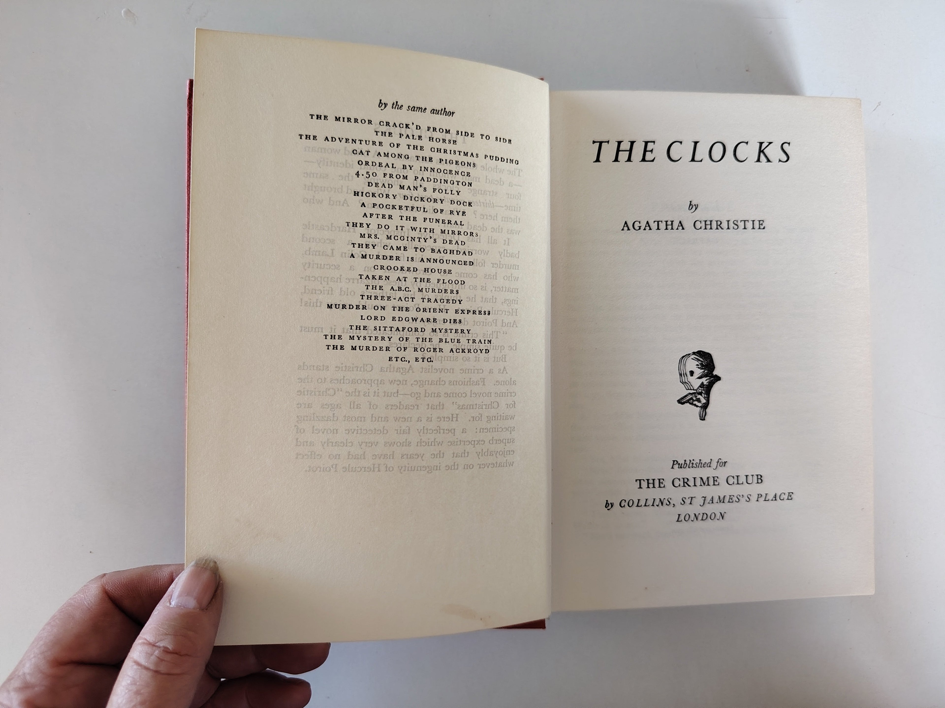 The Clocks by Agatha Christie The Crime Club by Collins First Edition 1963